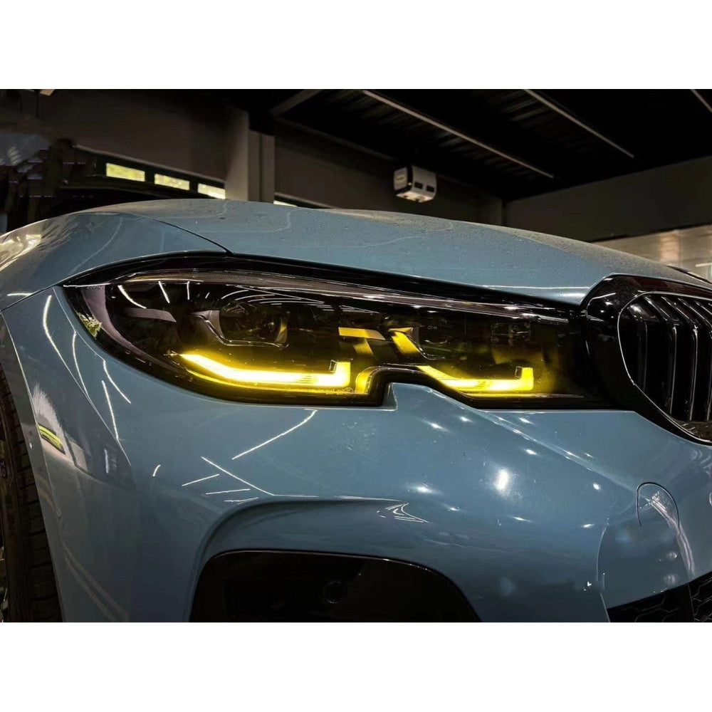 2019-2023 BMW 3 Series G20 CSL Style LED Headlights with Yellow DRL - Upgrade for Enhanced Visibility & Style | Perfect for Night Driving & Car Shows