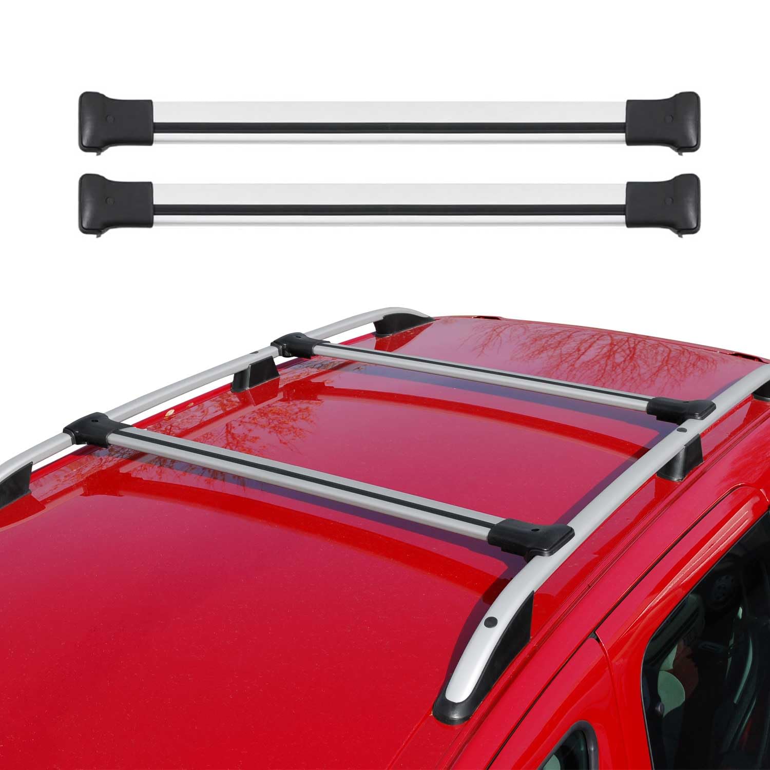 OMAC Gray Roof Rack Cross Bars for 2003-2008 Honda Pilot - 2-Piece Heavy Duty Luggage Carrier for Kayak, Canoe, Surfboard, Ski, Snowboard & Camping Gear - Perfect for Road Trips & Outdoor Adventures
