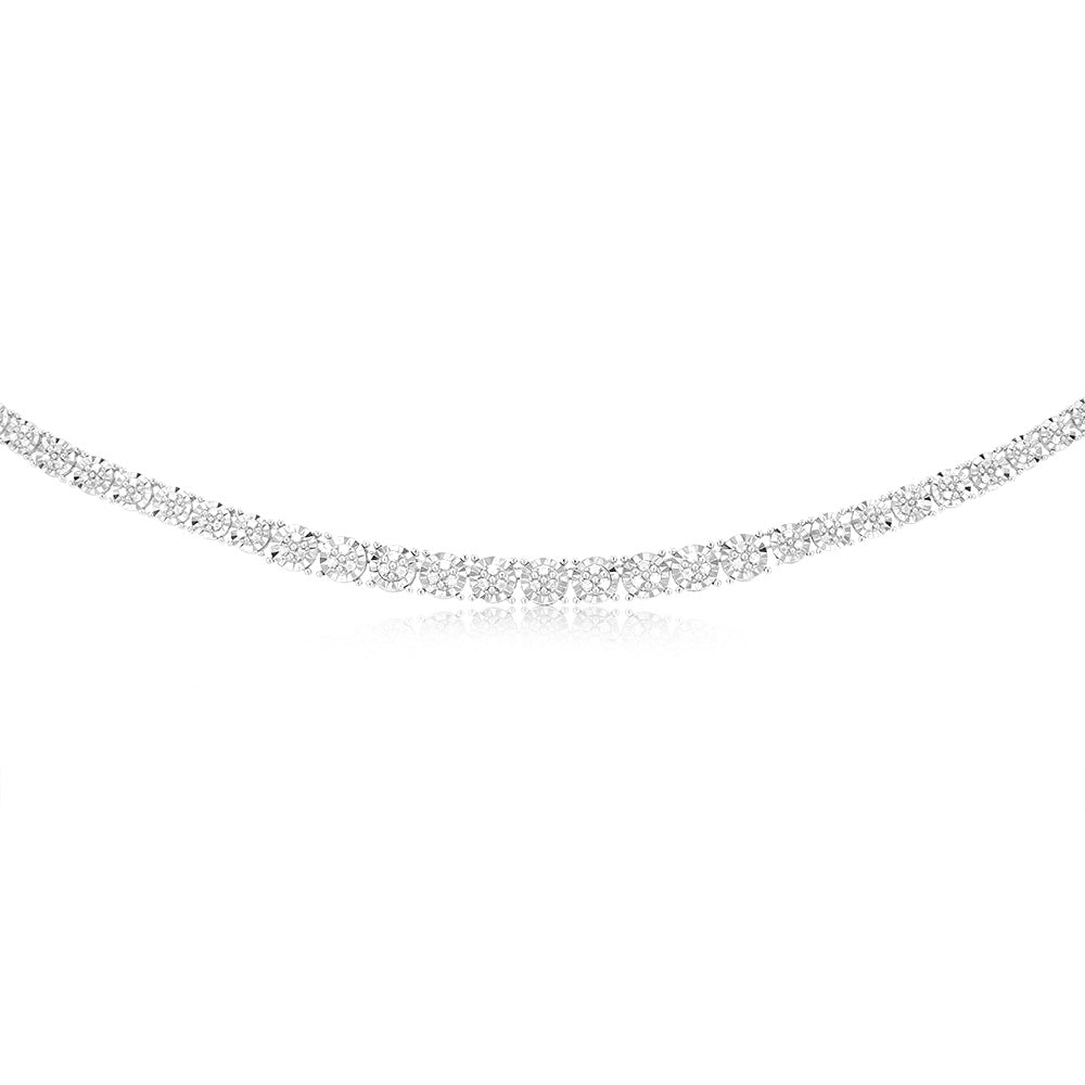 1.1 Carat Diamond Sterling Silver Chain Necklace for Women - Elegant Jewelry Gift for Anniversary, Wedding & Special Occasions