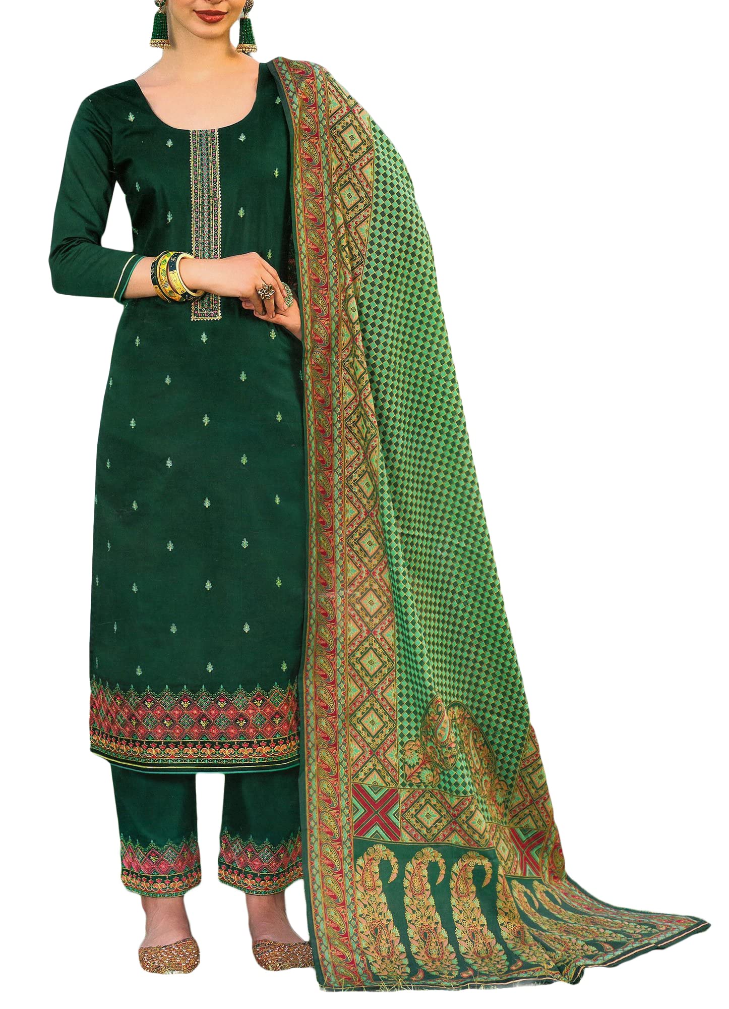 Elegant Embroidered Cotton Salwar Kameez with Pants - Women's Party Wear Traditional Indian Outfit for Festivals, Weddings & Special Occasions