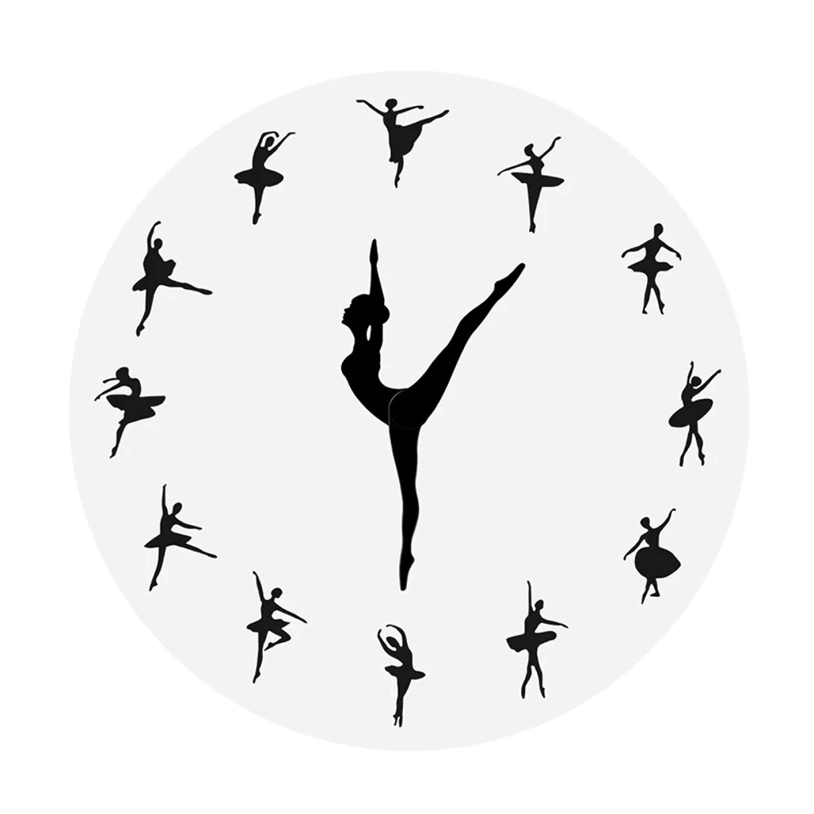 Elegant Ballerina Wall Clock - Modern Ballet Dancer Needle Hand Wall Watch for Baby Girl Nursery Decor | Perfect for Kids' Rooms, Dance Studios & Ballet Themed Decorations