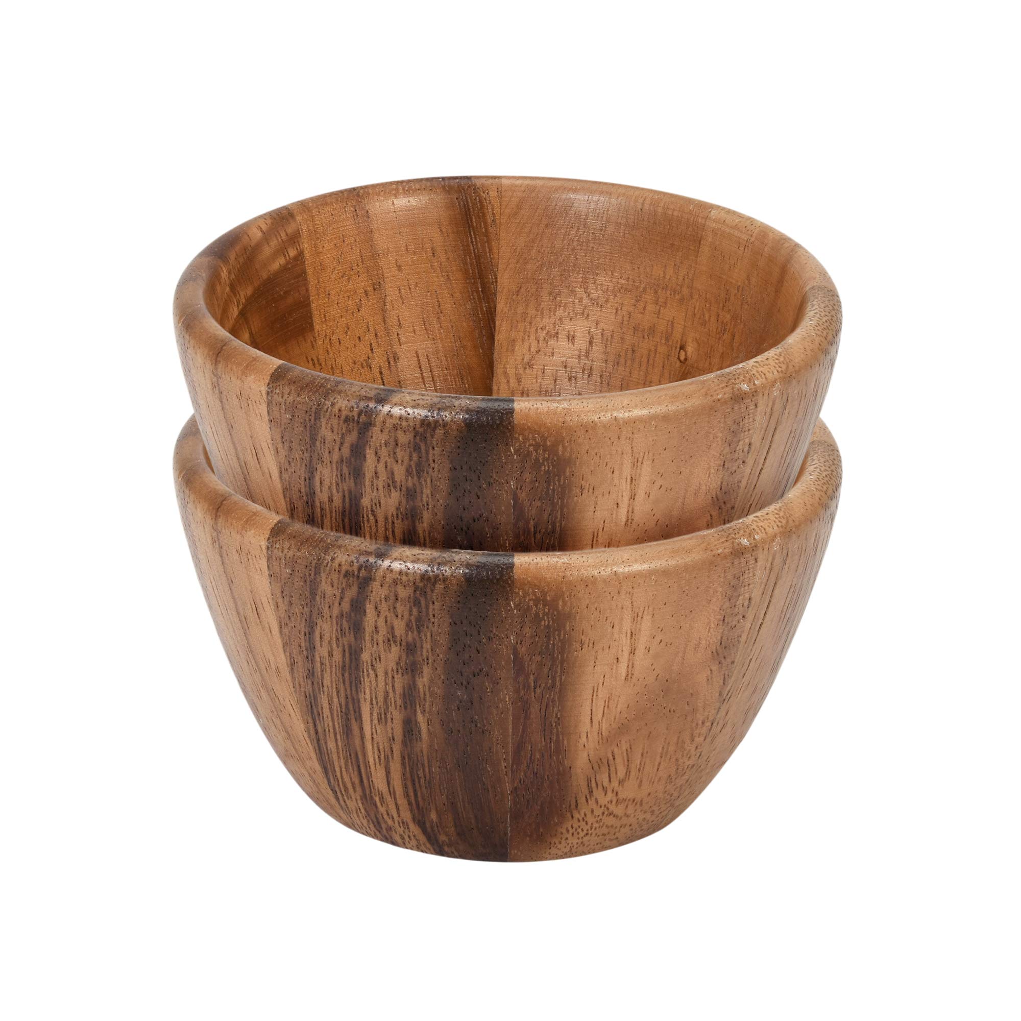 AeraVida 4-inch Mini Hand Carved Wooden Bowl Set - Natural Rain Tree Wood Kitchen Decor | Handmade Serving Bowls for Salad, Nuts, Snacks & Home Decor