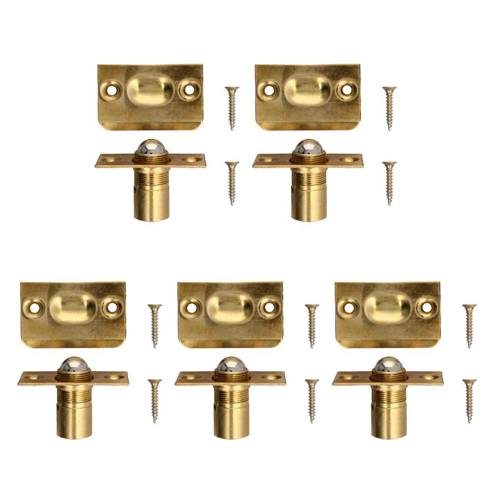 5-Pack Copper Cabinet Door Catches with Strike Screws - 2.13