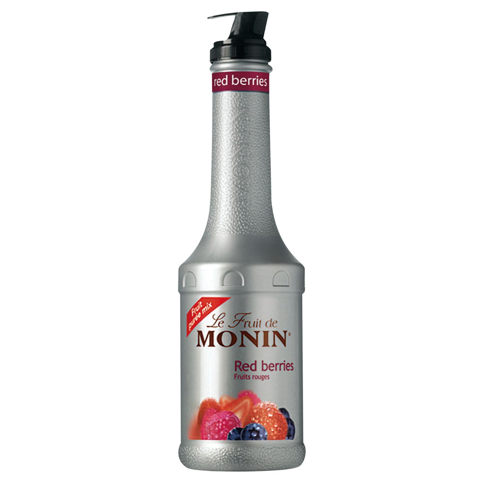 Monin Red Berries Puree 1L - Premium Fruit Puree for Cocktails, Smoothies & Desserts - Perfect for Bartenders, Bakers & Home Chefs