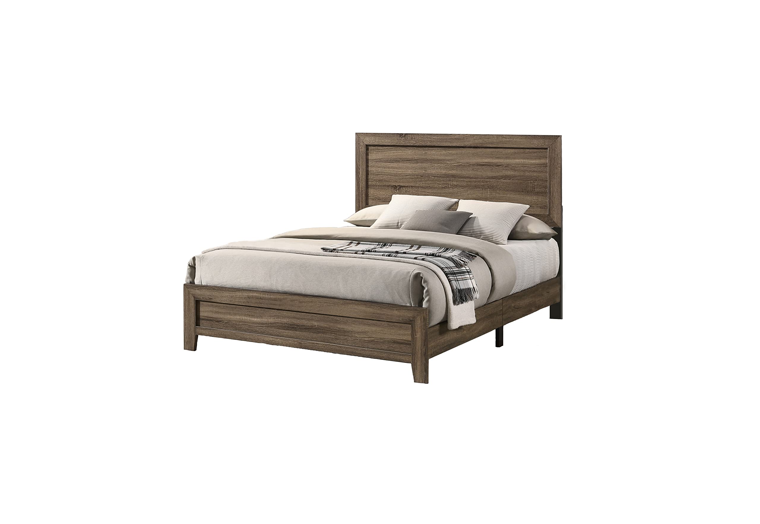 Donna Bed Frame in Dark Walnut - Solid Wood Queen Size Bed with Headboard - Perfect for Modern Bedrooms & Guest Rooms