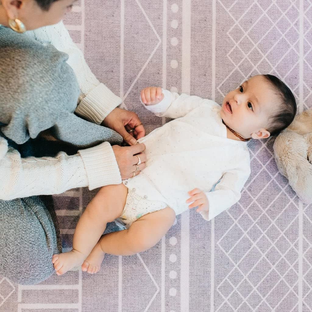 Ruggish Cali Play Rug 4.8 x 7.0 ft - Soft Reversible Baby Playmat with Interactive Map, Waterproof & Non-Slip Nursery Rug for Kids (Lavender) - Perfect for Playrooms, Daycares & Toddler Safe Flooring