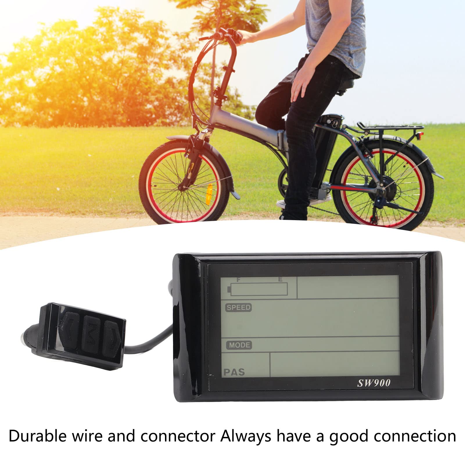 SW900 LCD Electric Bike Meter - Waterproof 5 Pin Display Panel for E-Bike & Scooter Replacement | Perfect for Commuting, Urban Riding & DIY Upgrades