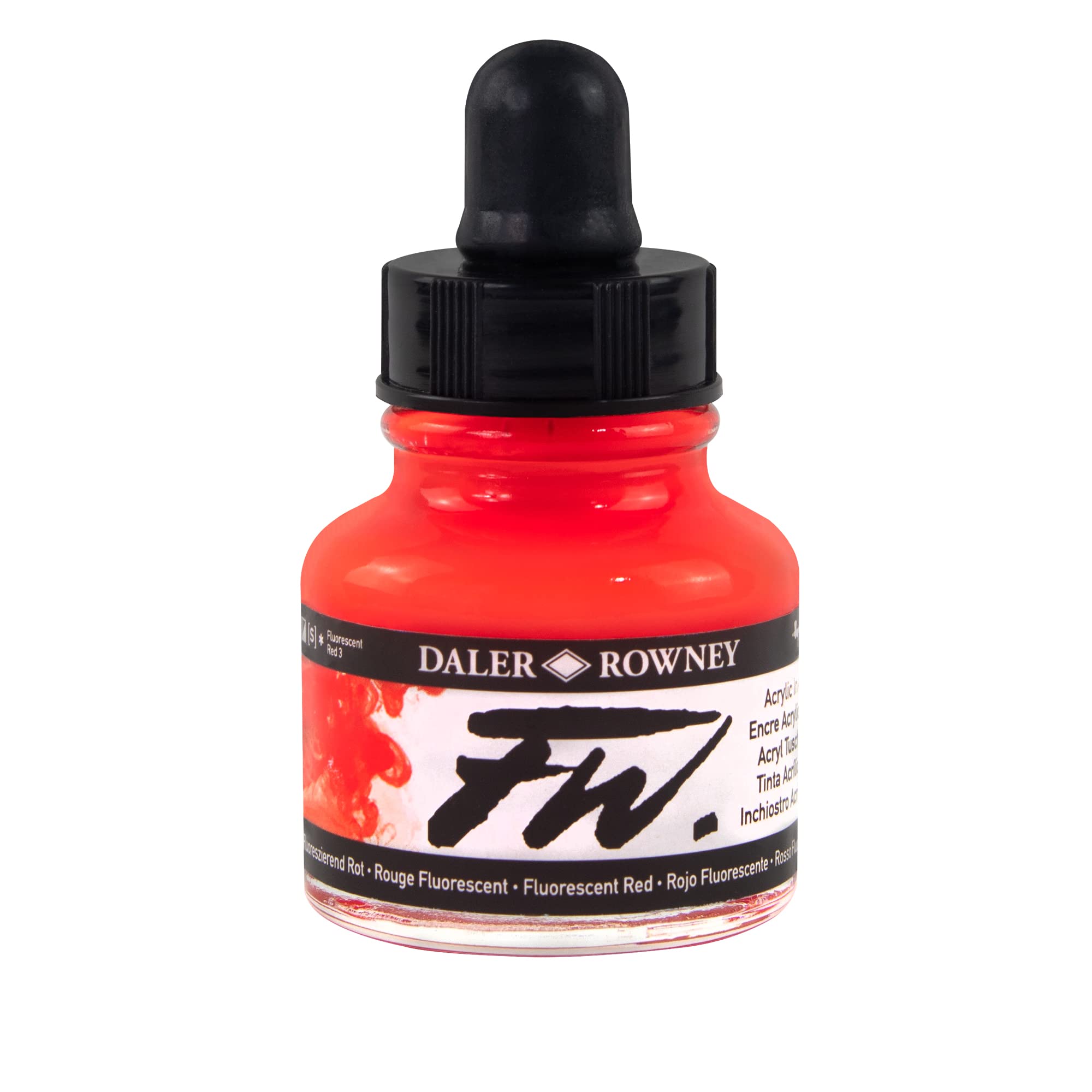 Fluorescent Acrylic Ink 1 Oz - Bright Red for Art, Crafts, and DIY Projects - Perfect for Sign Making, Screen Printing, and Mixed Media Art
