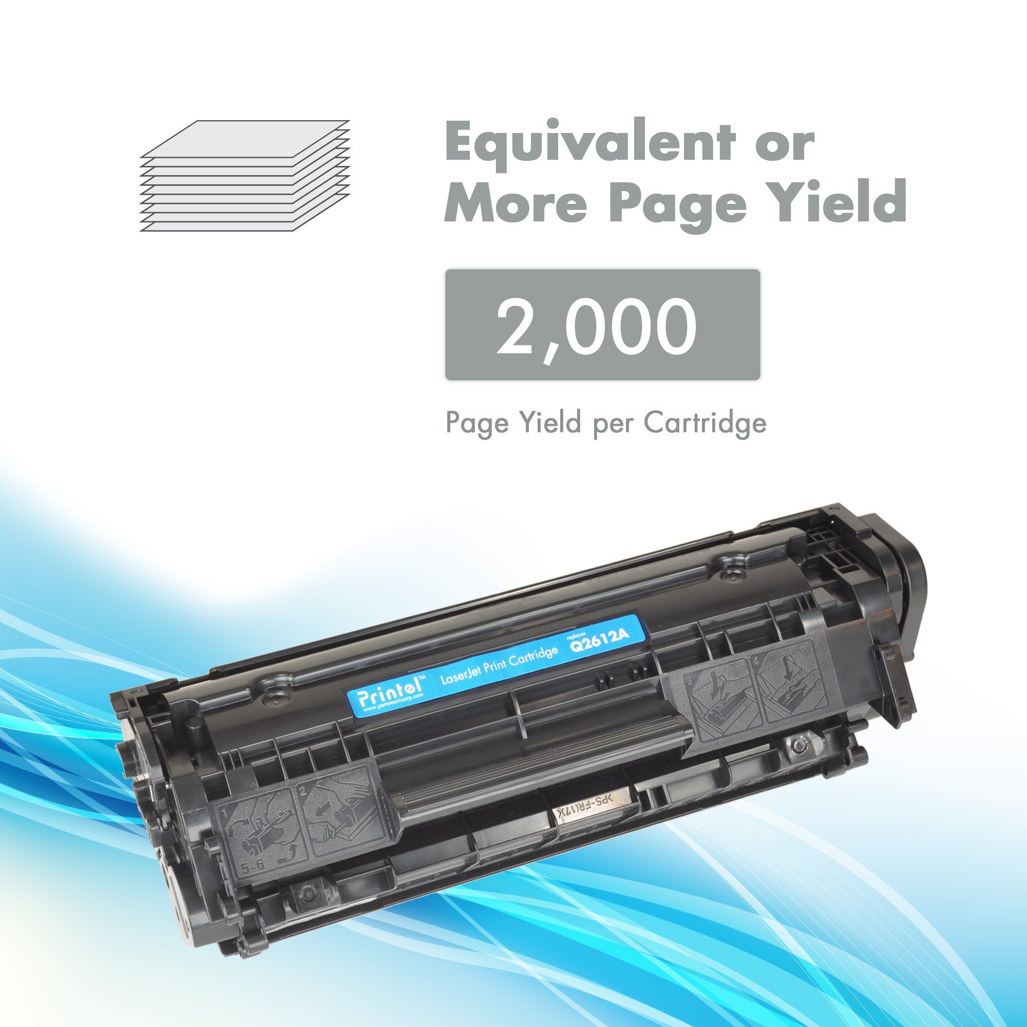 HP 12A / Q2612A Compatible Toner Cartridge Replacement - Works with HP LaserJet Pro M402, M403, M425 Printers | Home Office & Small Business Printing Solution
