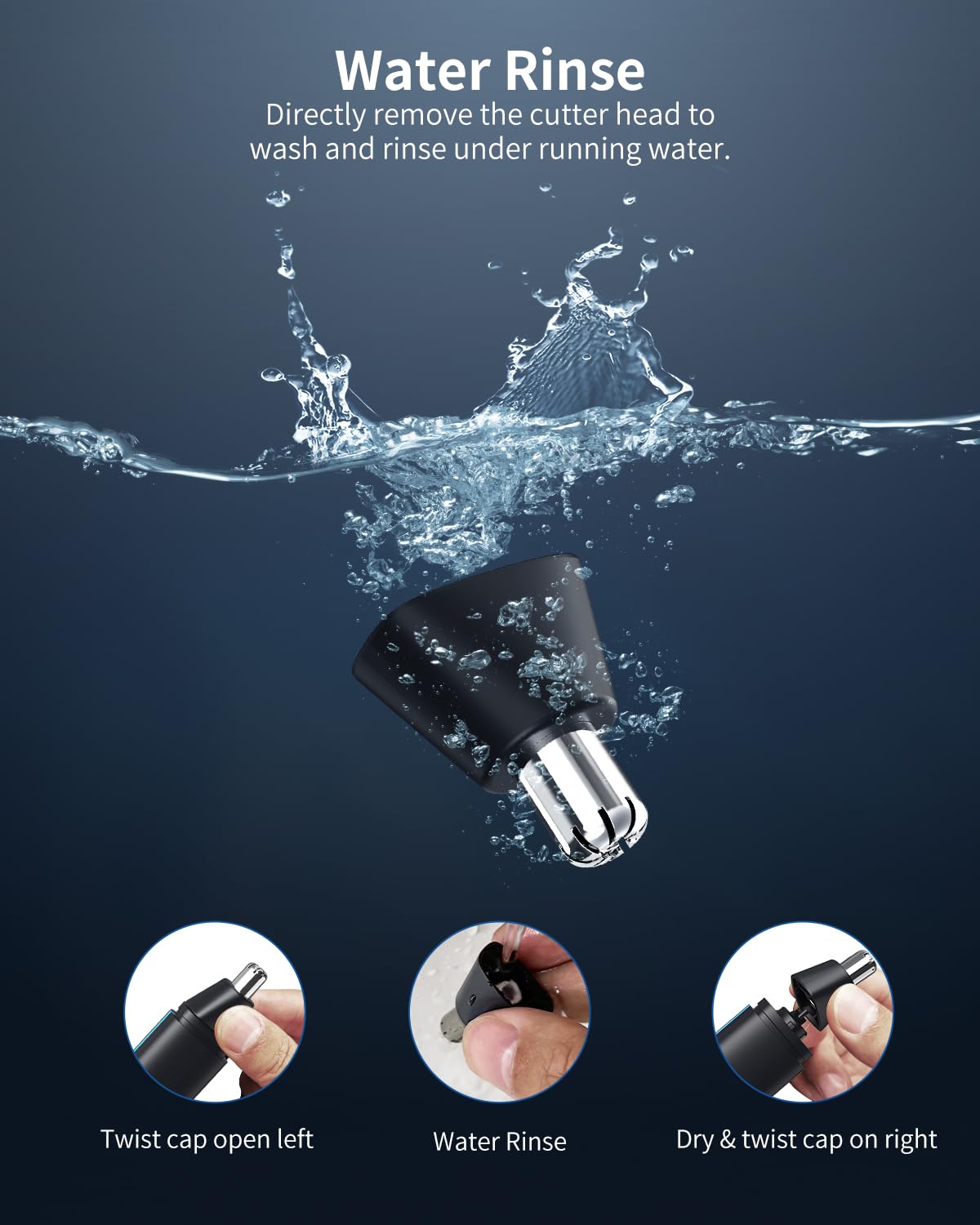 Seesoon Painless Nose & Ear Hair Trimmer for Men - IPX7 Waterproof USB Rechargeable Grooming Kit (Green) - Perfect for Travel, Gym & Daily Personal Care