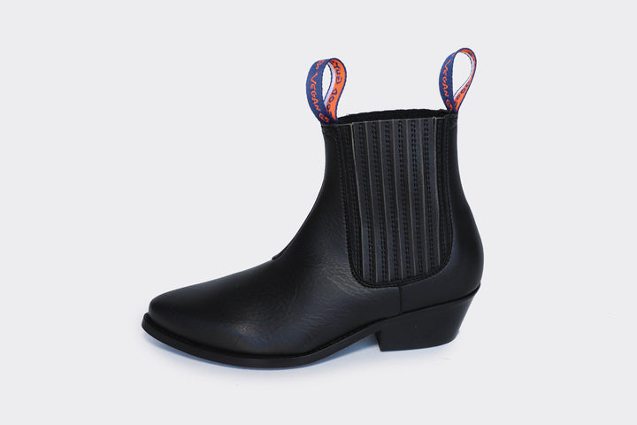 Good Guys Duke Black Leather Boots for Men - Stylish & Durable Footwear for Work, Outdoor & Casual Wear