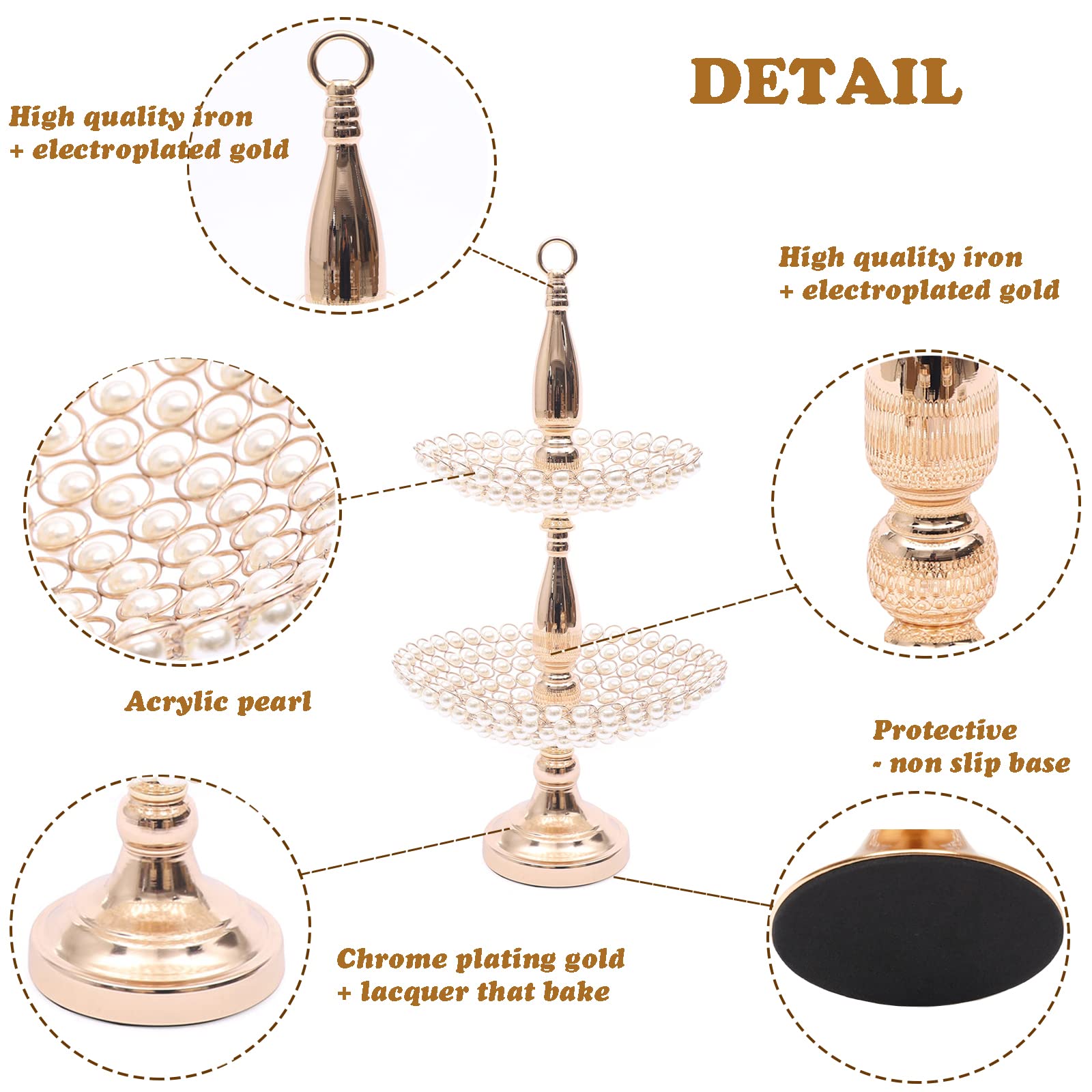 8 Pack Gold Metal Cake Stand Cupcake Holder Set - Creative Dessert Display Serving Platter for Birthday, Wedding & Party Decoration - Perfect for Buffets, Tea Parties, and Dessert Tables