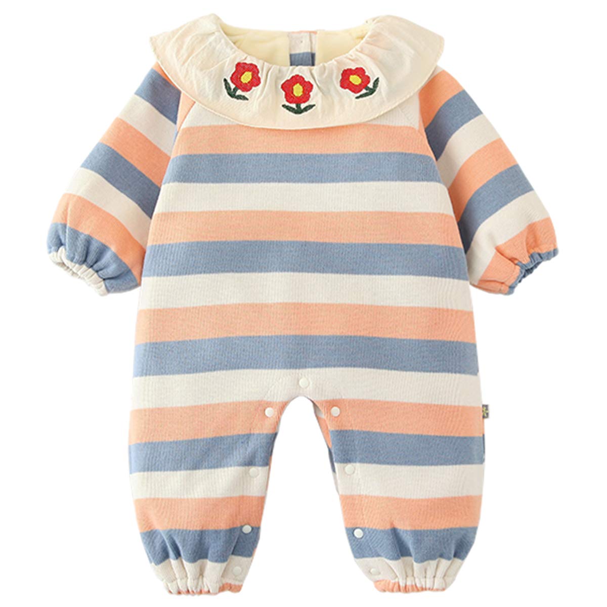 Famuka Striped Floral Baby Girl Romper - Soft Cotton Bodysuit Onesie for Toddler Girls | Perfect for Playtime, Outfits & Photo Shoots