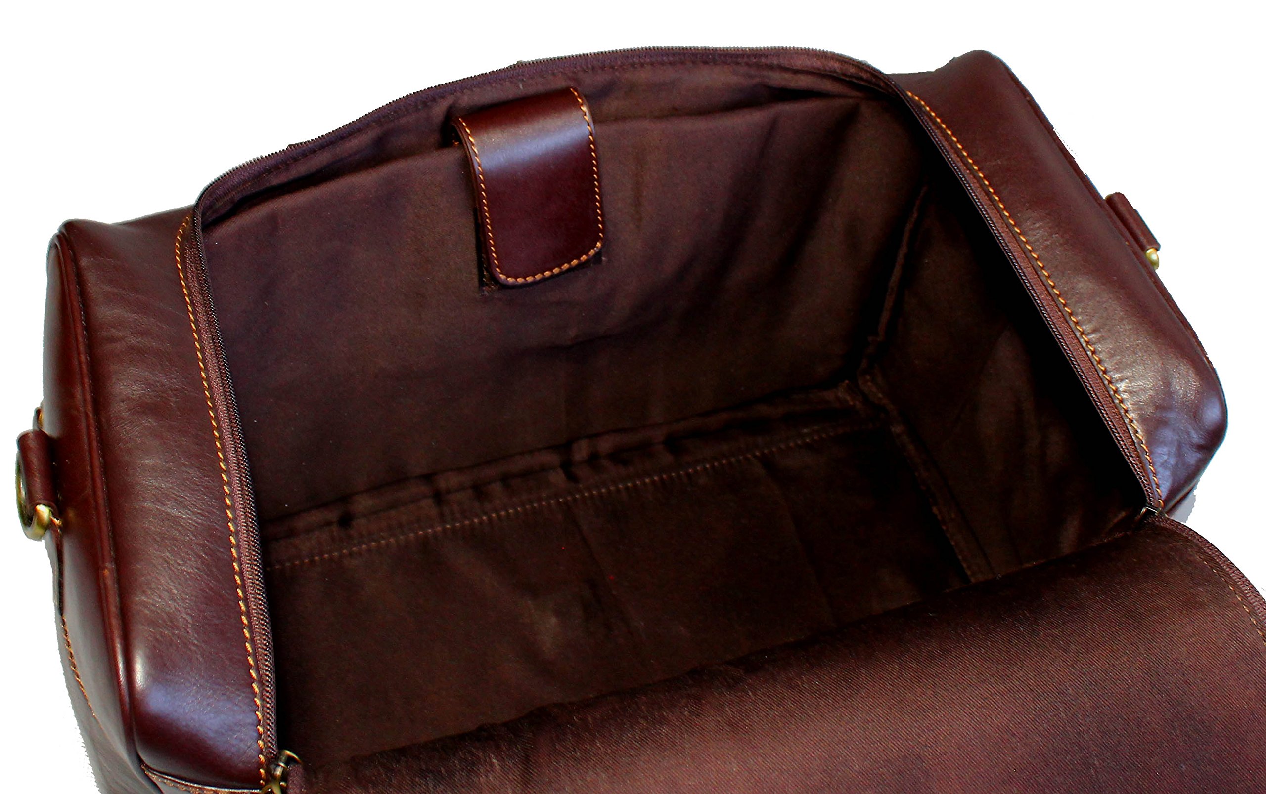 Premium Men's Duffle Leather Holdall Bag - Travel, Gym & Sports Luggage - Durable Brown Leather Weekender Bag for Business Trips, Workouts & Weekend Getaways