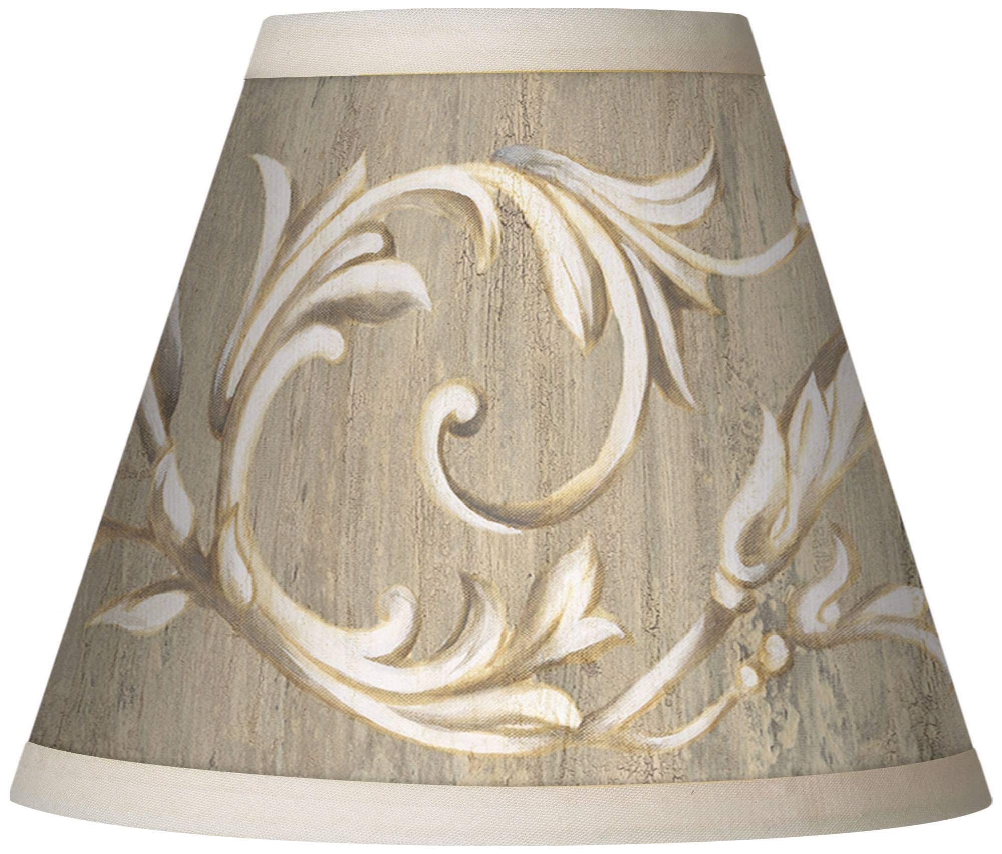 Set of 4 Empire Style Giclee Print Lamp Shades - Laurel Court Design in Natural Gray - Small Size 3