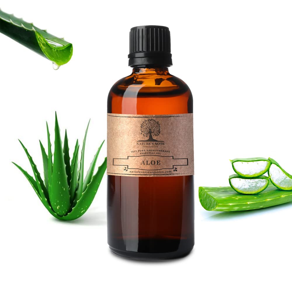 Nature's Note Organics 100% Pure Aloe Essential Oil - 4 Fl Oz Aromatherapy Grade for Relaxation & Skin Care | Perfect for Diffusers, Massage & DIY Beauty Products