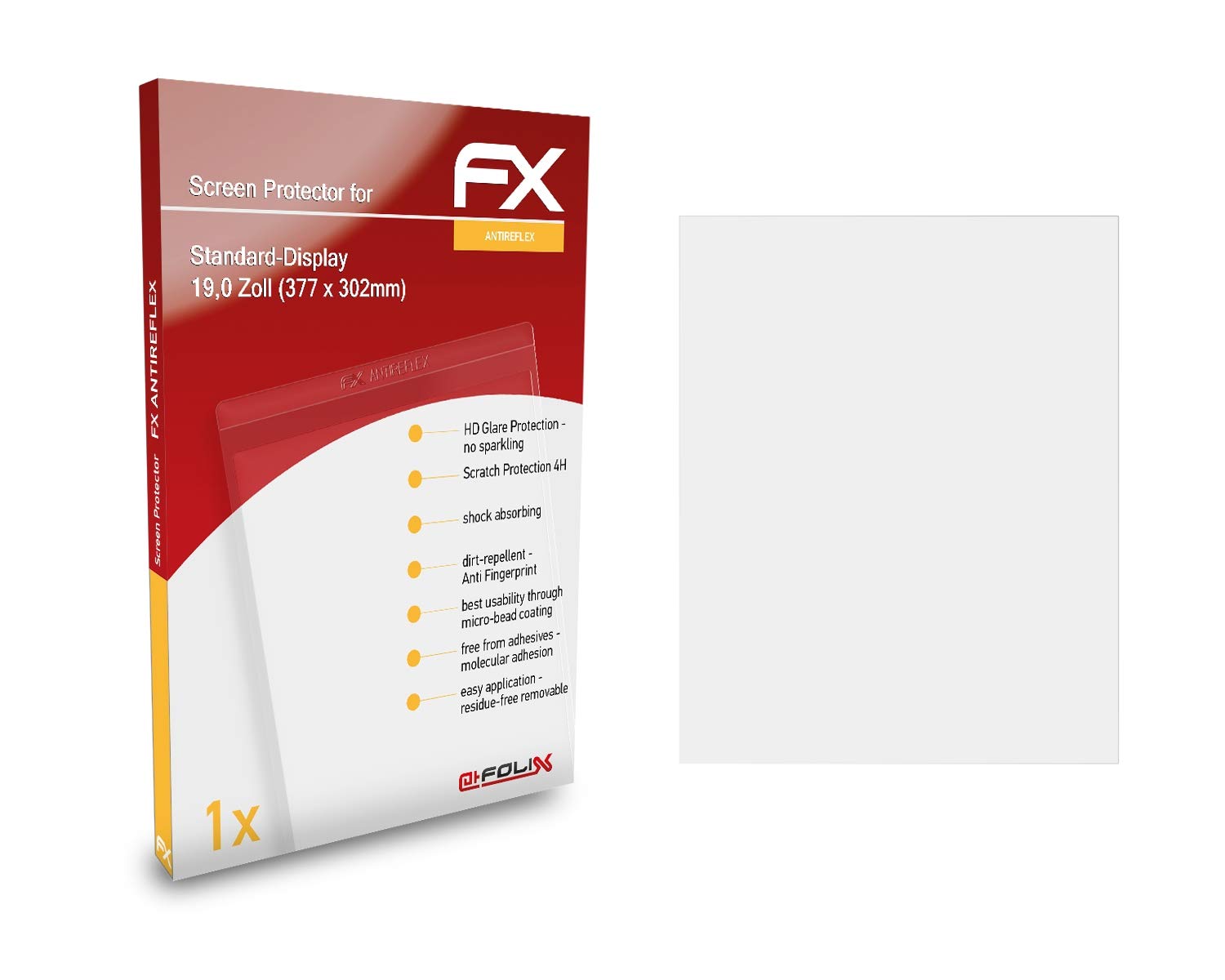 19.0 Inch Standard Screen Protector (377 x 302mm) - Anti-Glare, Shock-Absorbing FX Protection Film for Clear Viewing | Perfect for Office Monitors, Home TVs, and Digital Signage Displays