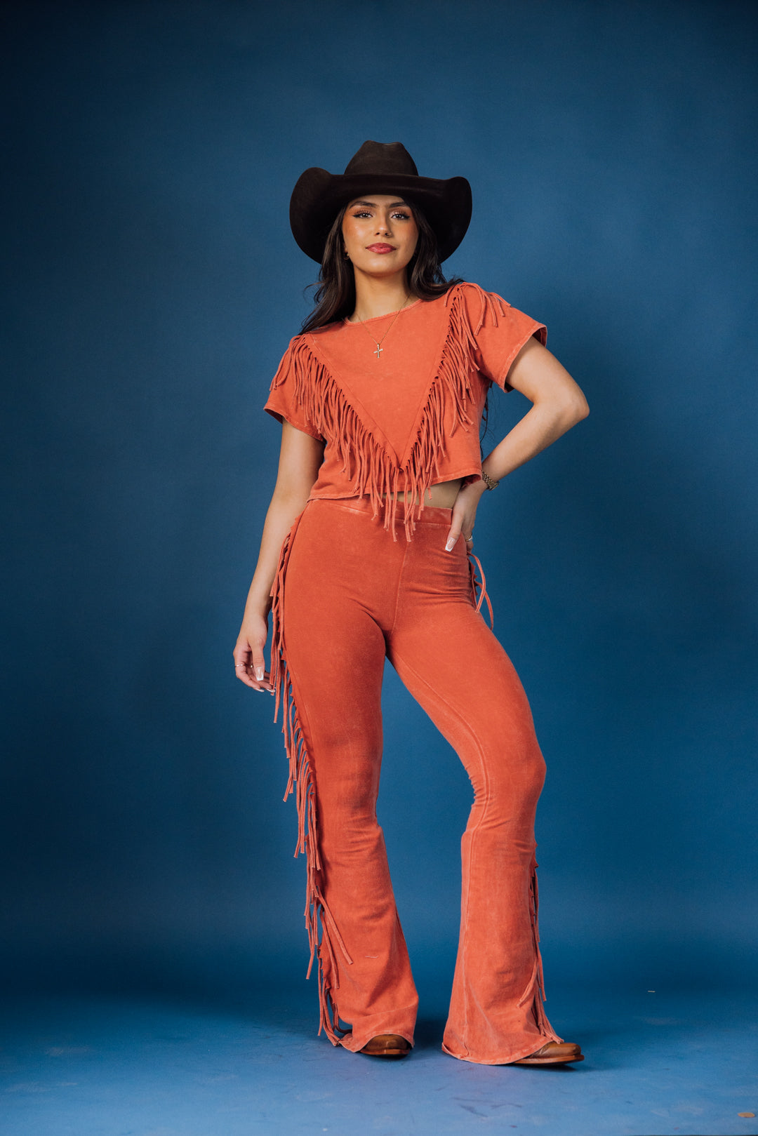 Stylish Mineral Washed Fringe Detailed Top and Pant Set for Women | Boho Chic Outfit | Perfect for Casual Wear, Music Festivals & Summer Vacations
