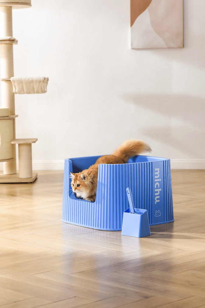 XXL Kaia Deluxe Cat Litter Box - Extra Large Covered Litter Box with Scoop & High Sides - Odor Control for Multiple Cats - Perfect for Large Breeds & Multi-Cat Households