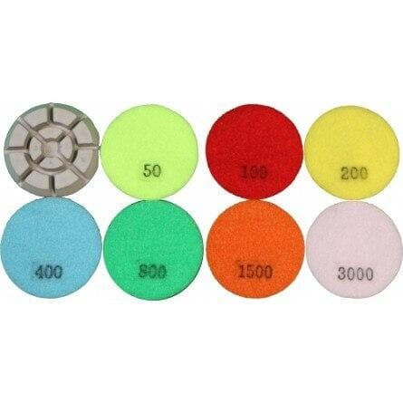 3-Pack Premium Wet Polishing Pucks for Granite, Marble & Stone - Diamond Polishing Pads for Wet Grinding, Honing & Shining - Perfect for Countertops, Floors & DIY Projects