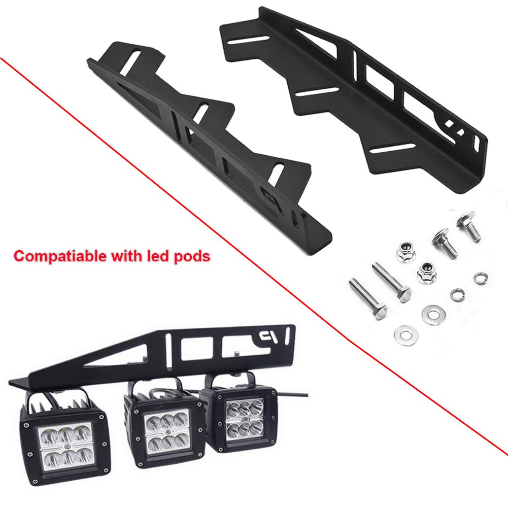 Ford Raptor 2017-2020 Front Hidden Bumper Triple Fog Light Pod Mounting Brackets Kit - Off-Road Driving & Night Adventure Lighting Upgrade
