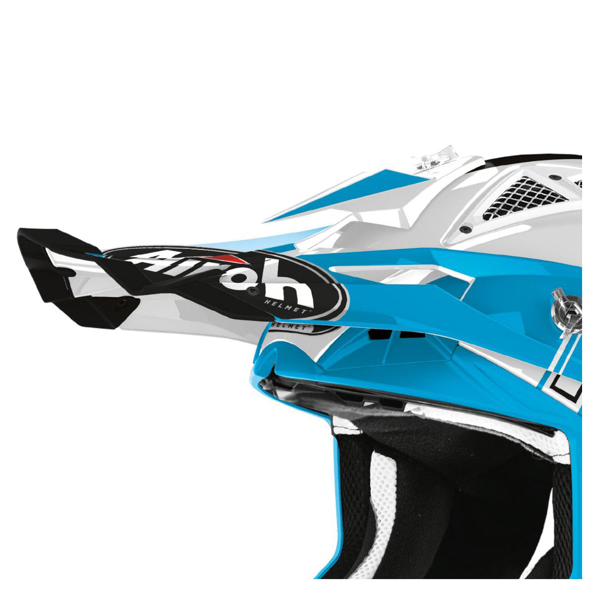 Airoh Peak Aviator Ace Art Matt Azure Blue Motorcycle Helmet - Lightweight & Durable for Street Riding & Racing