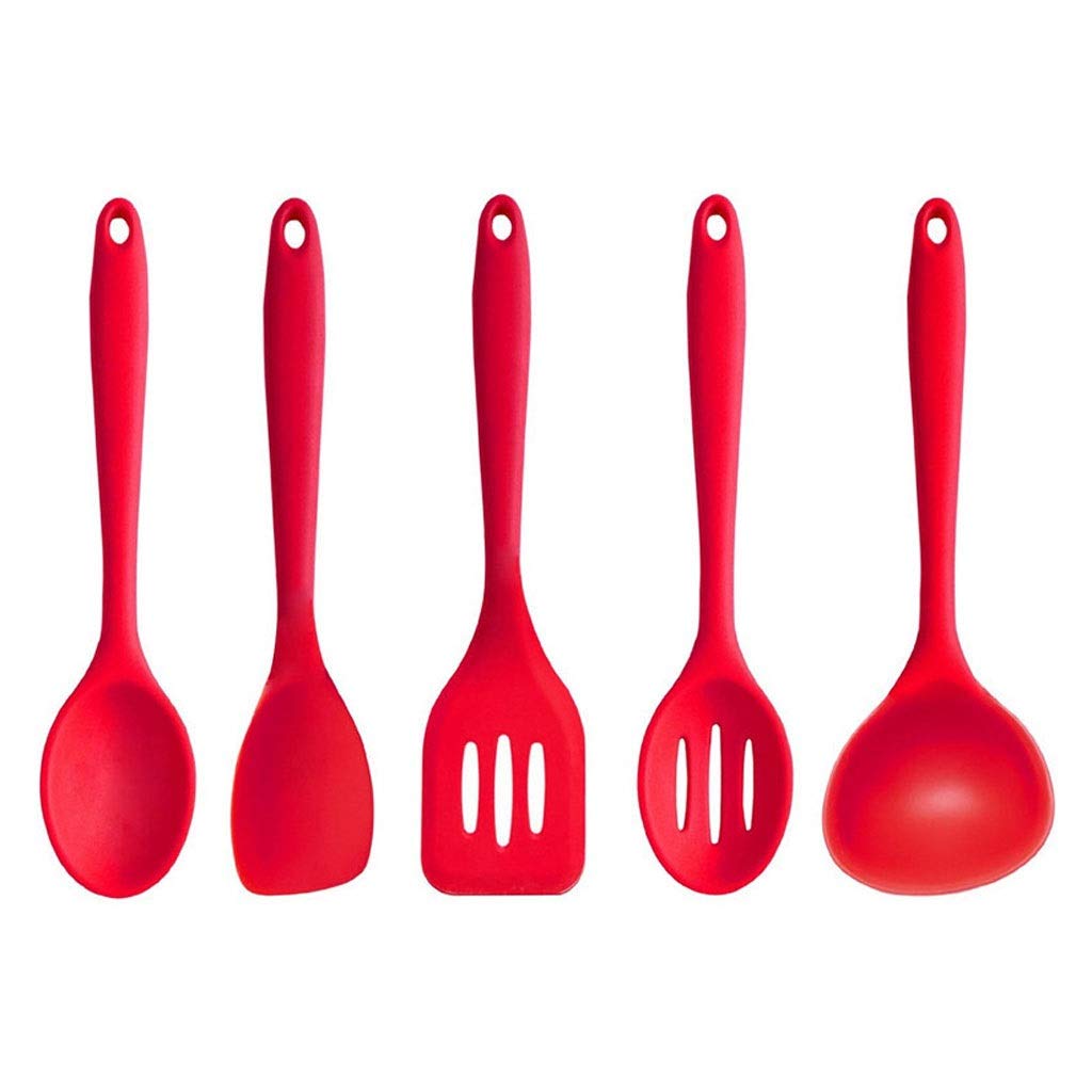 5-Piece Silicone Spatula Set - Heat-Resistant Kitchen Utensils for Non-Stick Pans - Perfect for Baking, Cooking, Flipping & Mixing - Essential Kitchen Tools for Home Chefs & Bakers