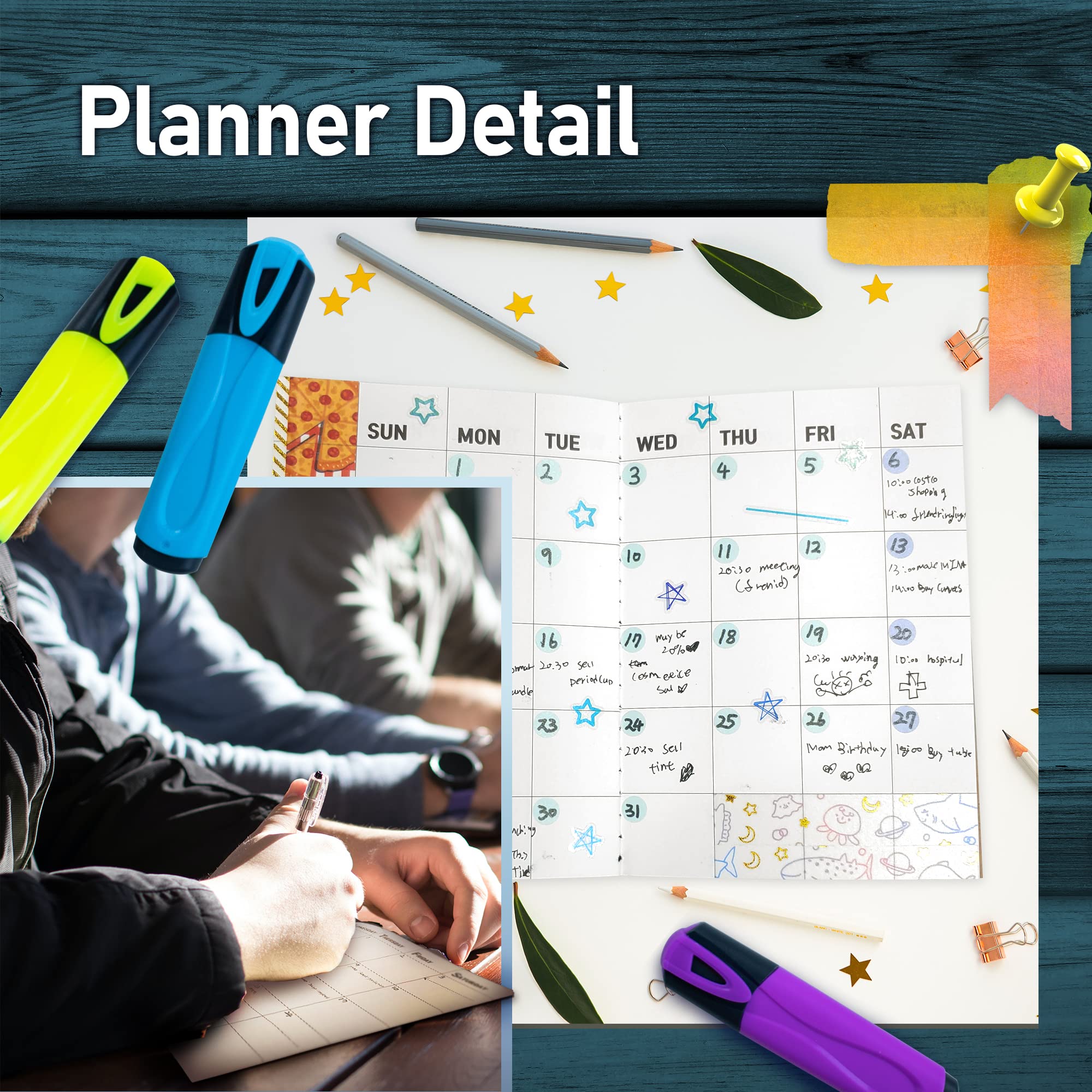 Undated Small Monthly Planner - 2 Pack Blank Calendar Notebook & Organizer 5.5