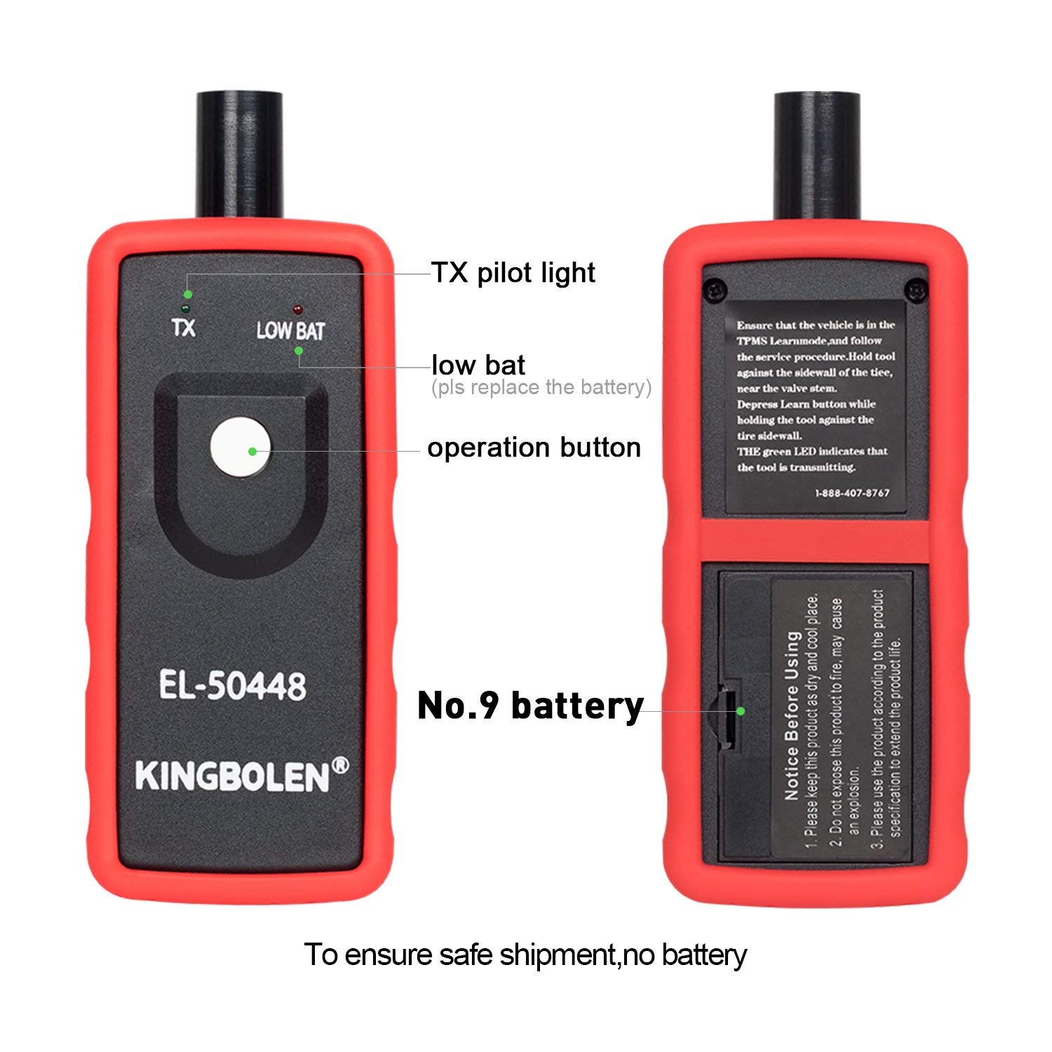 KINGBOLEN EL-50448 TPMS Relearn Tool - GM Auto Tire Pressure Monitor System Sensor Activation & Reset Tool for GM, Cadillac, Buick, Chevy Vehicles - Perfect for Professional Mechanics & DIY Car Maintenance