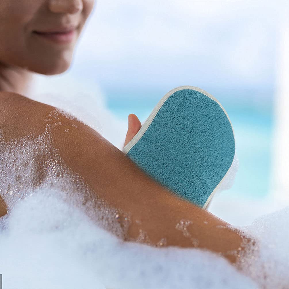 Healifty 6-Piece Exfoliating Bath Scrub Set with Long Back Towel, Loofah Gloves & Shower Accessories - Spa Quality Body Scrubbers for Deep Cleansing & Skin Exfoliation | Perfect for Shower, Bath & Self-Care Routine
