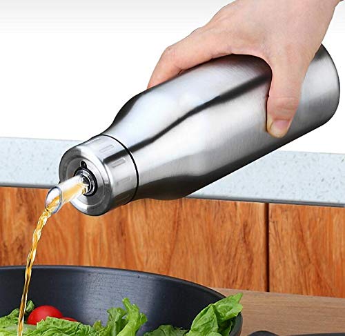 Premium Stainless Steel Olive Oil Dispenser Bottle - 500ML Leakproof Kitchen Oil Pourer for Olive Oil, Vinegar & Sauce - Perfect for Cooking, Salad Dressing & Gourmet Meal Prep