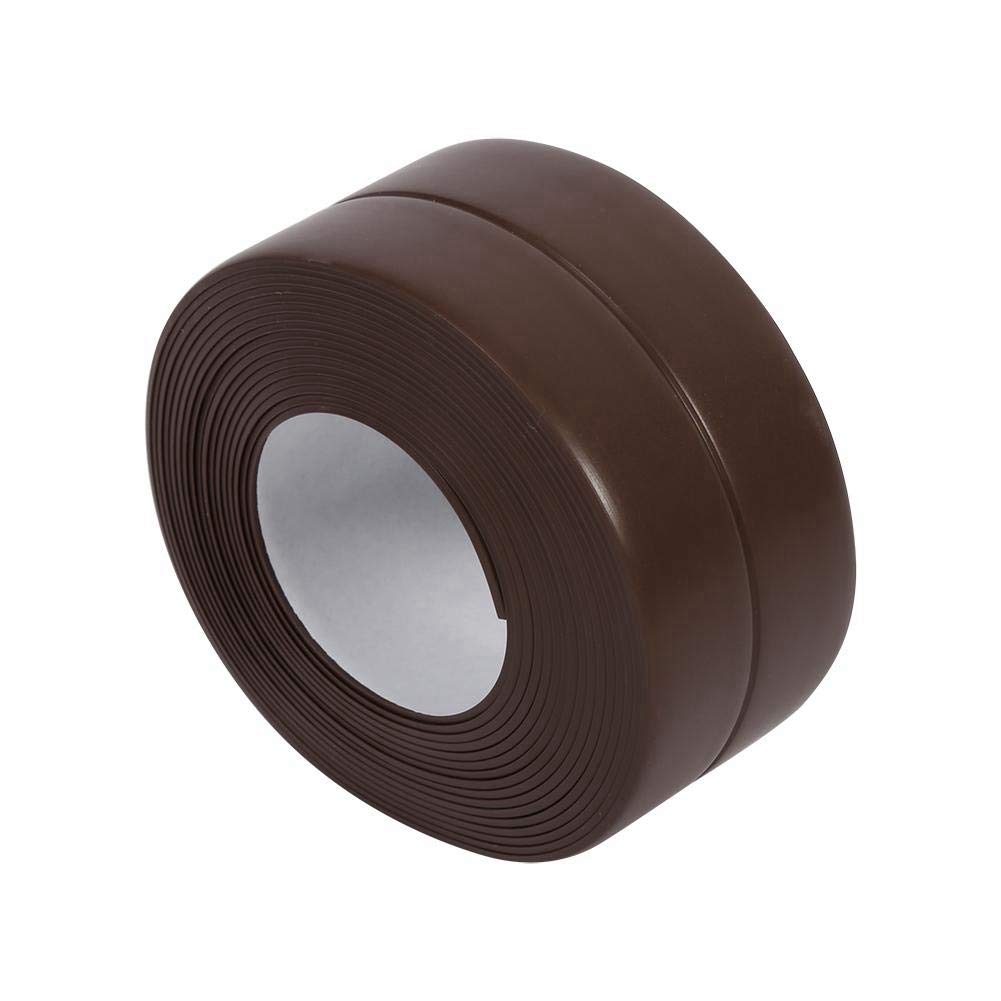 10.5Ft Self-Adhesive Caulk Strip Tape - 22mm x 3.2M Brown Decorative Sealing Tape for Kitchen Sink, Bathroom, Bathtub & Floor - Waterproof Edge Trim for Sink Basin, Toilet & Wall Gaps (Easy Installation, No Mess)
