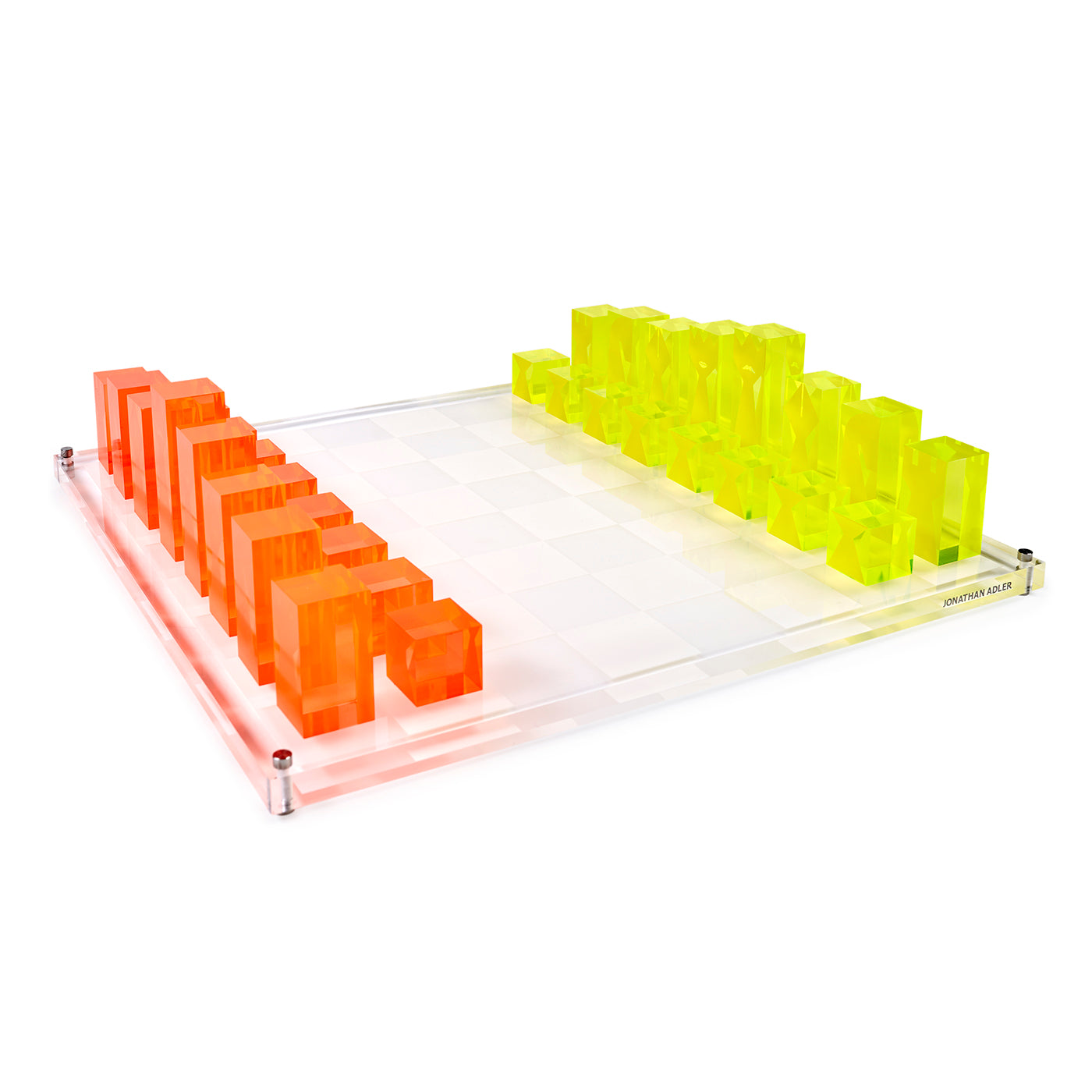 Neon Acrylic Chess Set - Glow in The Dark Board Game for Adults & Kids - Perfect for Game Nights, Home Decor, and Gift Giving