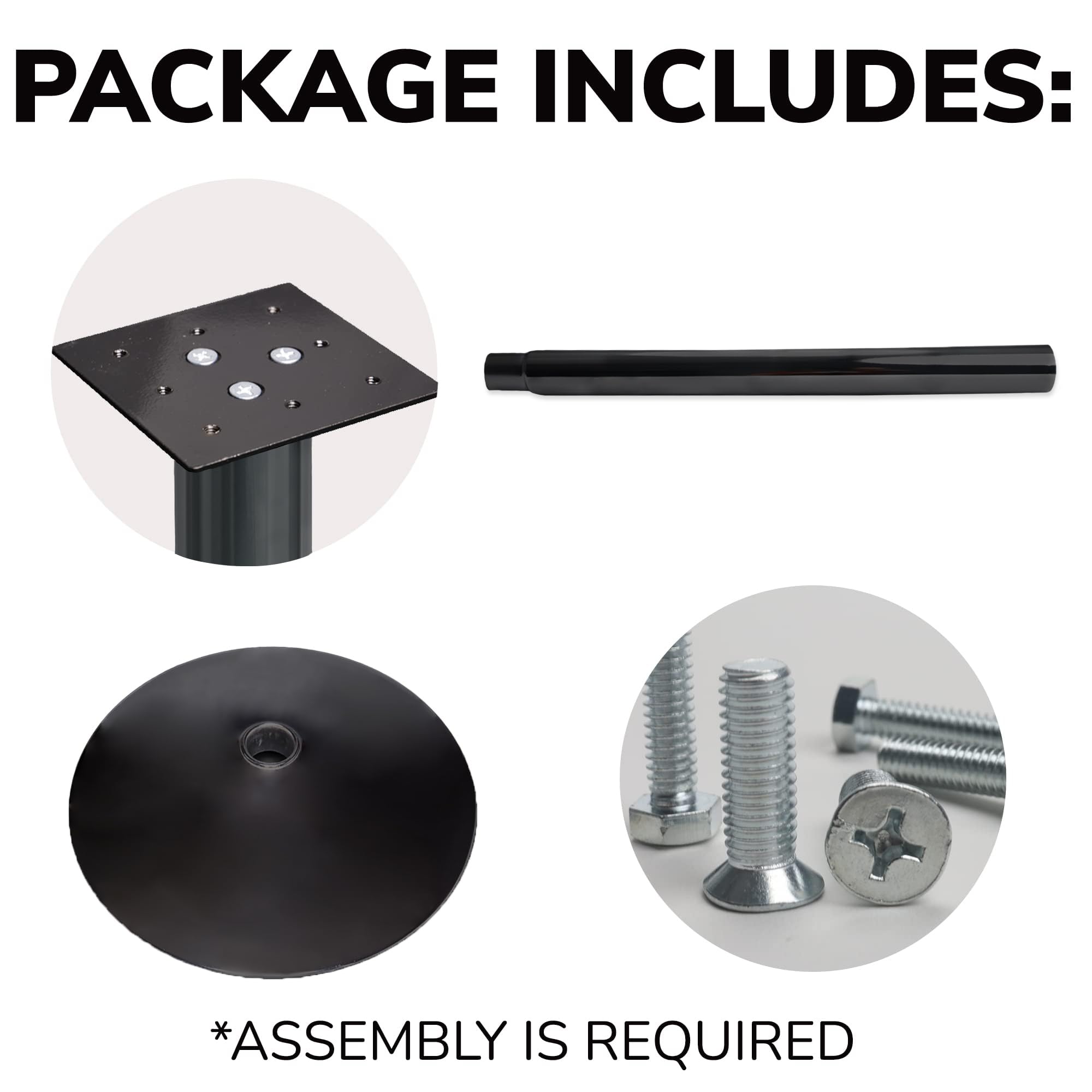 Heavy Duty Metal Stand with Square Flange & Round Base for Candy/Gumball/Capsule Vending Machines - Perfect for Arcades, Malls, and Retail Stores