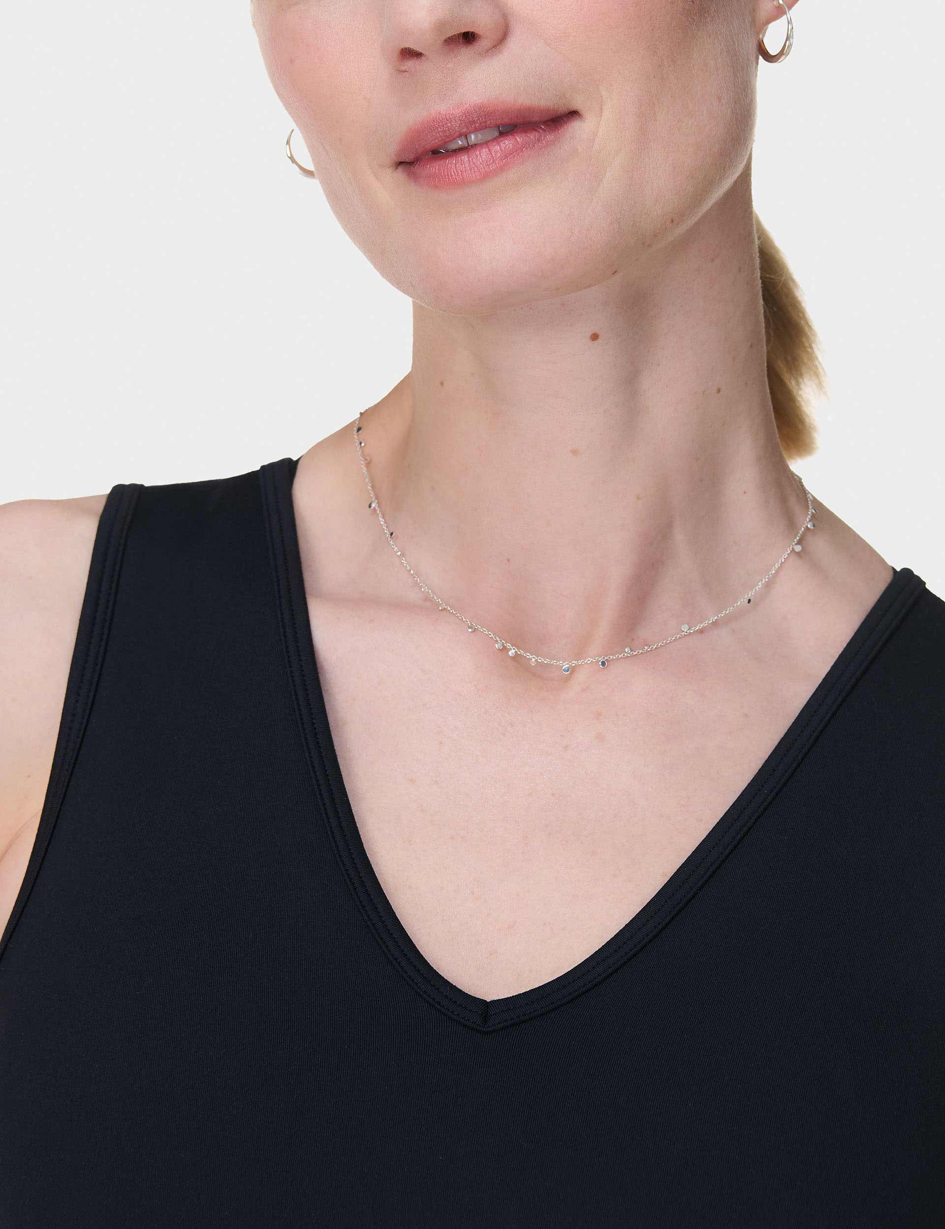 Gaia V Neck Tank Top for Women - Soft Stretch Black Camisole | Perfect for Layering, Yoga & Casual Wear