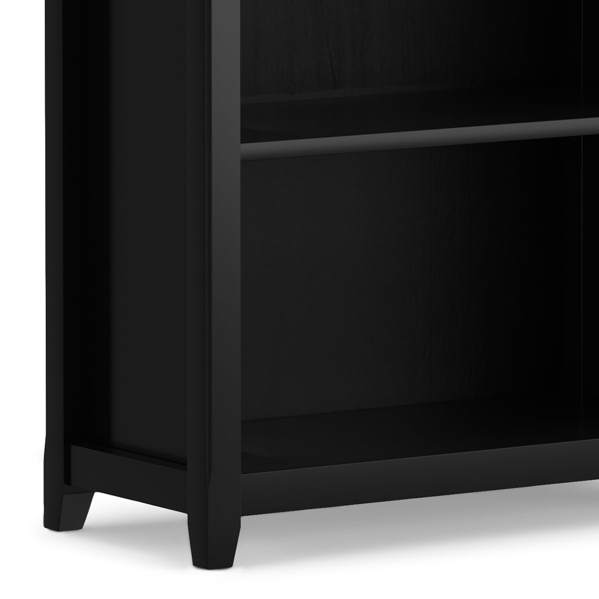 SIMPLIHOME Amherst 30 Inch Solid Wood 5-Shelf Bookcase - Black Transitional Style for Living Room, Study, Office | Bookshelf for Home Decor & Storage