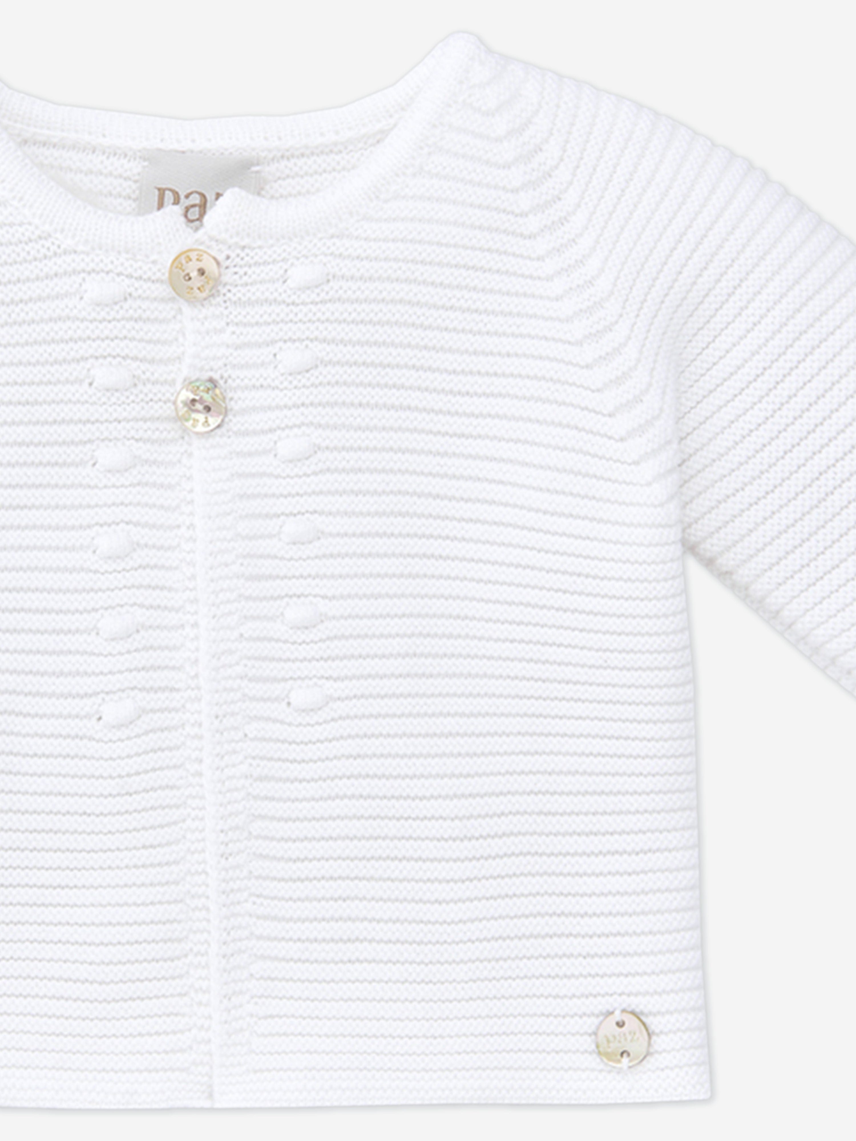 Soft White Baby Knitted Cardigan - Cozy & Stylish for Newborns & Toddlers - Perfect for Photos, Outings & Special Occasions