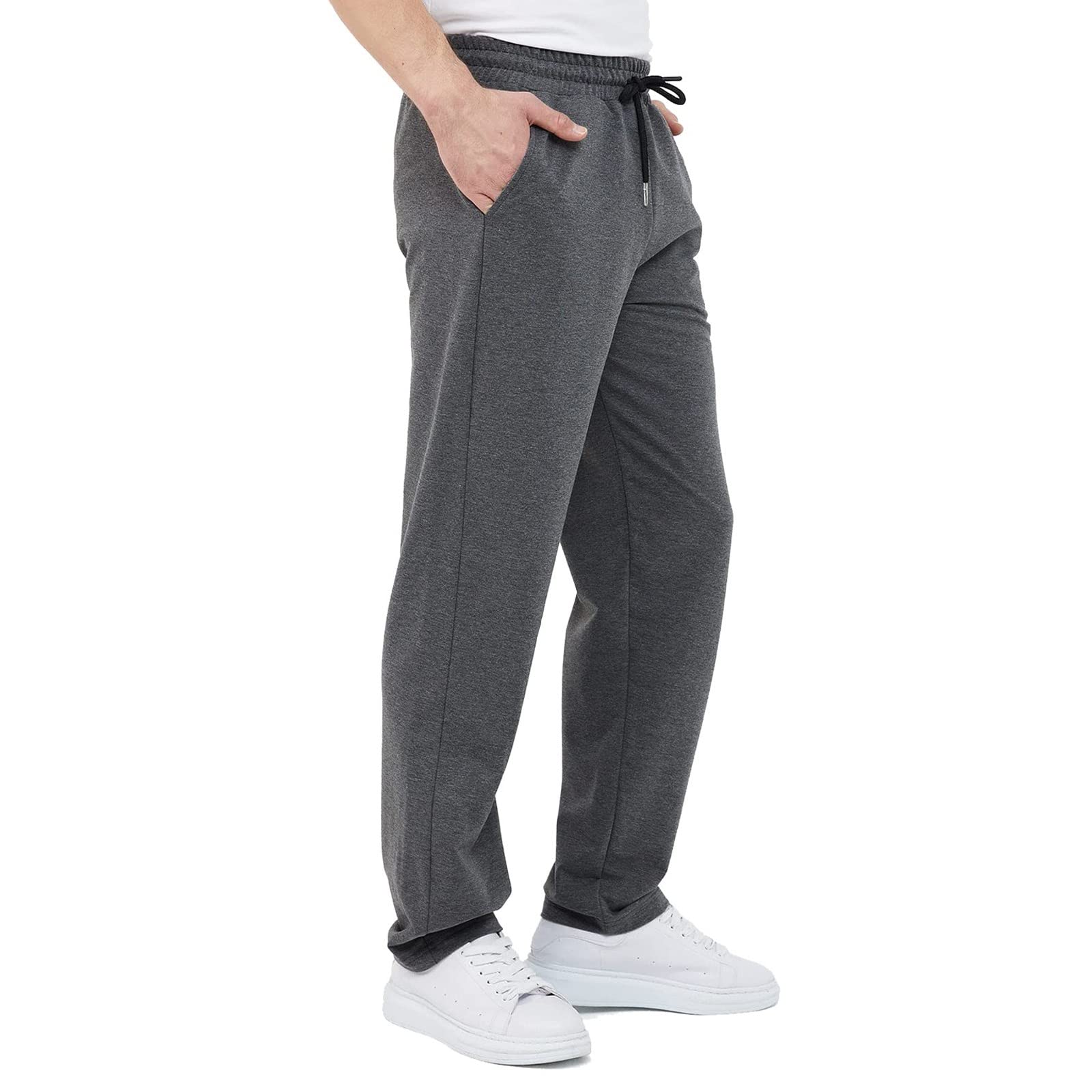 **Men's Casual Jogger Pants - Loose Fit Cotton Sports Pants with Pockets for Running, Gym, and Everyday Wear**