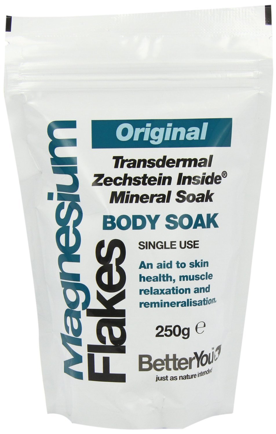 BetterYou Magnesium Flakes Body Soak - 250g Pure Epsom Salt for Relaxation, Muscle Recovery & Stress Relief | Perfect for Bath Soaks, Foot Soaks & Spa Treatments at Home