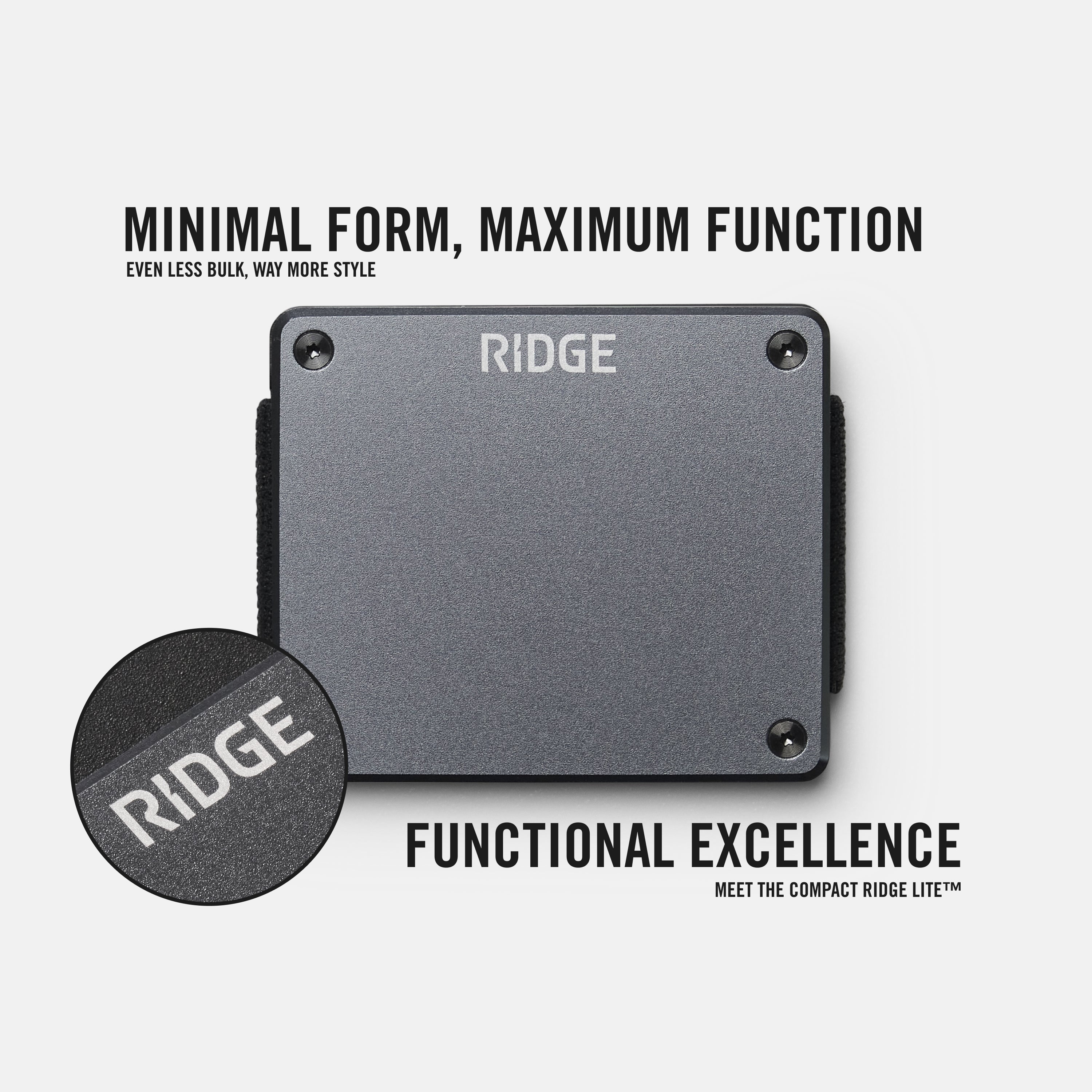 The Ridge Lite Slim Minimalist Wallet - Gunmetal Finish | RFID Blocking & Ultra-Thin Design | Perfect for Everyday Carry, Travel & Minimalist Lifestyle