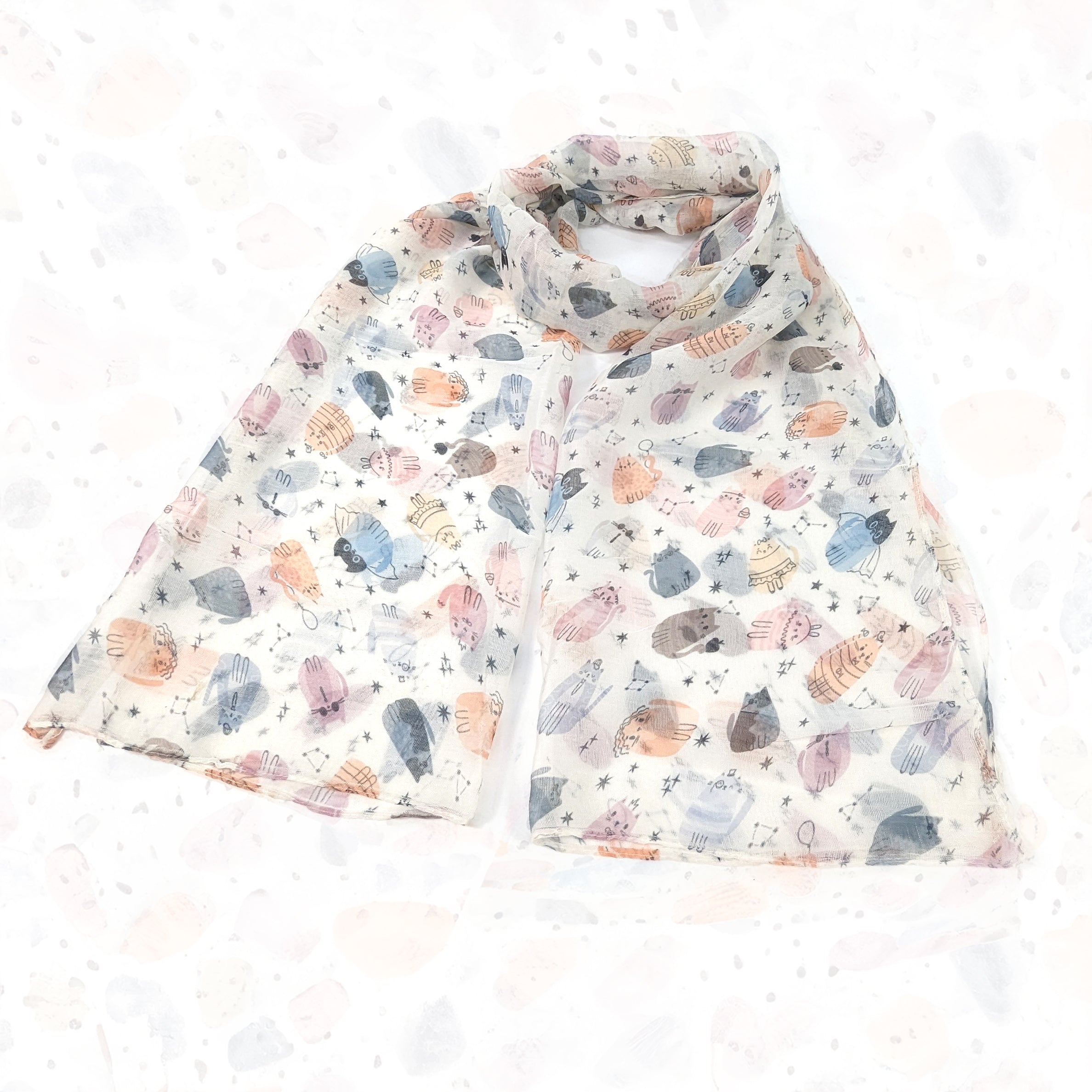 Creative Cat Scarf (50x180cm) - Soft & Stylish Feline-Themed Fashion Accessory for Cat Lovers - Perfect for Winter, Cosplay, and Gift Giving