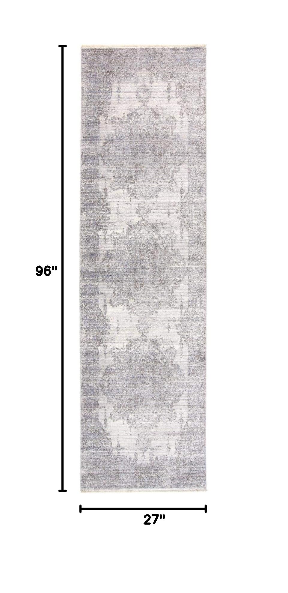 Feizy Rugs - Cecily Collection Transitional Medallion Area Rug in Gray, 2'3