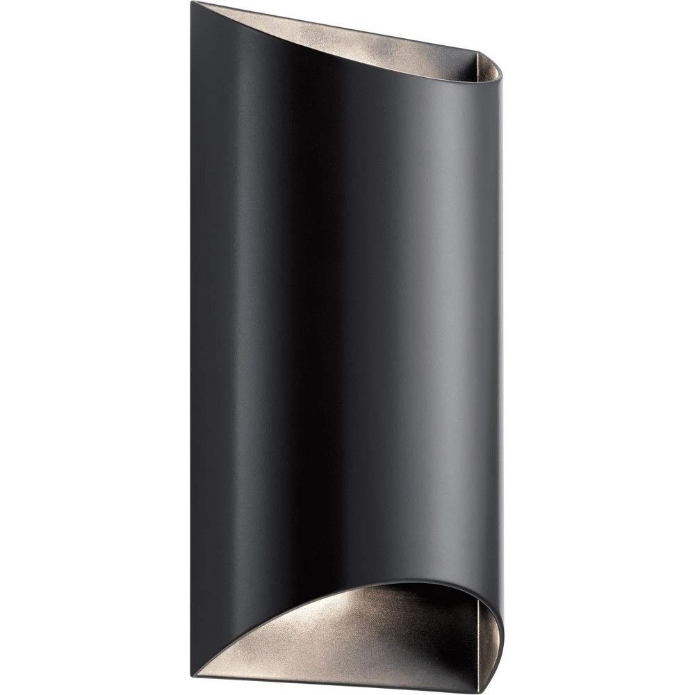 20W LED Outdoor Wall Light - 2 Pack Black Modern Exterior Sconce (13.75