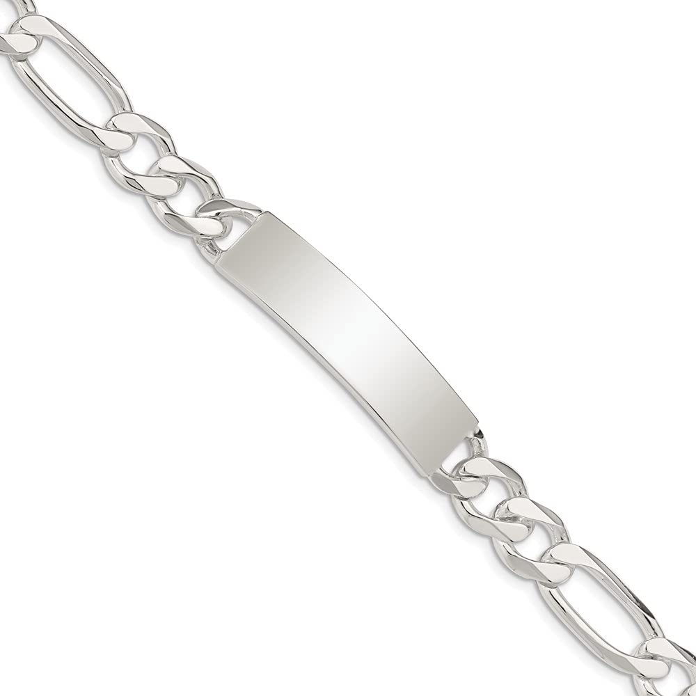 Sterling Silver Figaro Link ID Bracelet for Women - Adjustable Personalized Name Bracelet - Perfect for Gifts, Anniversaries & Everyday Wear