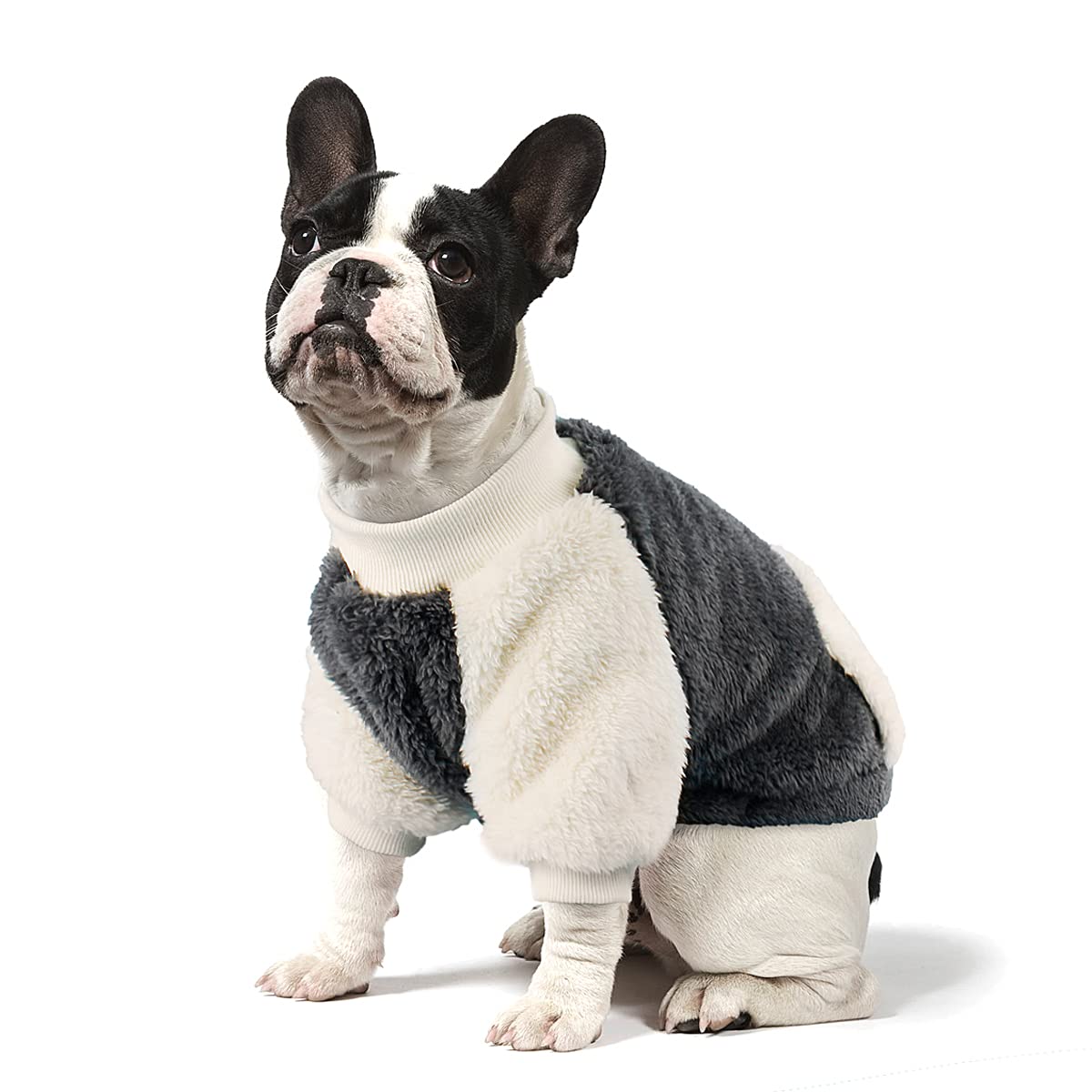 LESYPET Fleece Dog Sweaters for Small Dogs - Warm Puppy Coat Pullover for Small Breed Dogs (Grey, Large) - Perfect for Winter Walks & Indoor Comfort