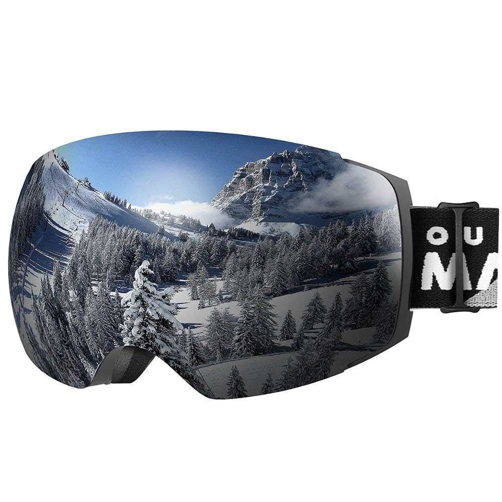 OutdoorMaster PRO Frameless Ski Goggles with Interchangeable Lens - 100% UV400 Protection for Men & Women - Perfect for Snowboarding, Skiing & Winter Sports