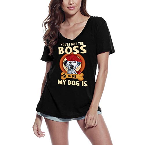 Women's Vintage V-Neck Graphic T-Shirt - Cute Dalmatian Dog Print Short Sleeve Tee for Dog Lovers | Novelty Birthday Gift Idea for Ladies | Perfect for Casual Wear, Pet Lover Outfits & Gift Giving