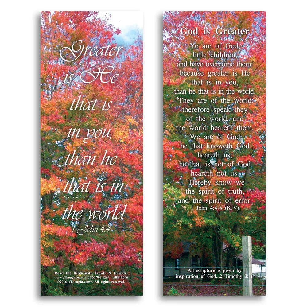 God Is Greater - Set of 25 Inspirational Bible Reference Cards (2x6 Inches) - Perfect for Christian Faith Sharing, Bible Study, Church Groups, Encouragement Gifts & Spiritual Growth - Ideal for Sunday School, Small Groups & Personal Devotion