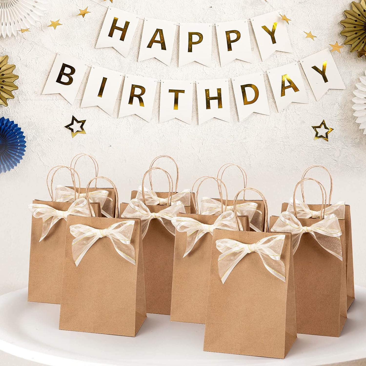 5.25x3.75x8 Inch Kraft Paper Gift Bags - Eco-Friendly Small Brown Paper Bags for Party Favors, Wedding, Birthday Gifts & Retail Packaging (Set of 50) | Perfect for Gift Wrapping, Favor Bags & Small Business Packaging