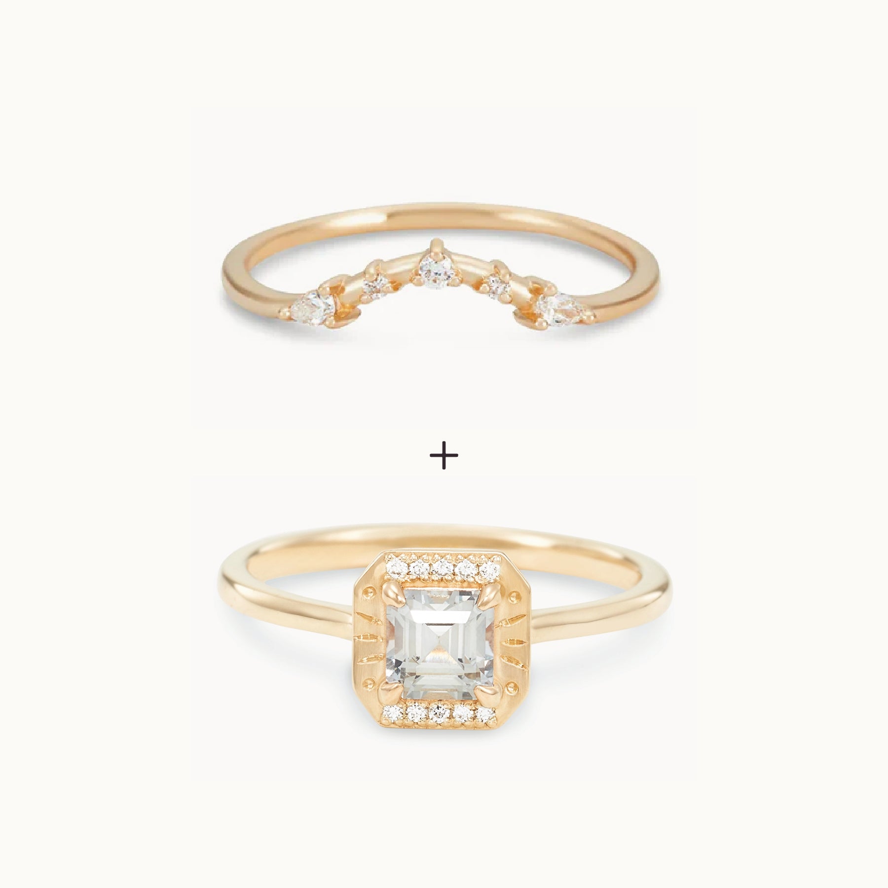 Unique Cosmic Waltz 14K Yellow Gold Cushion Cut Sapphire Ring – Elegant Handmade Jewelry for Weddings, Anniversaries & Special Occasions